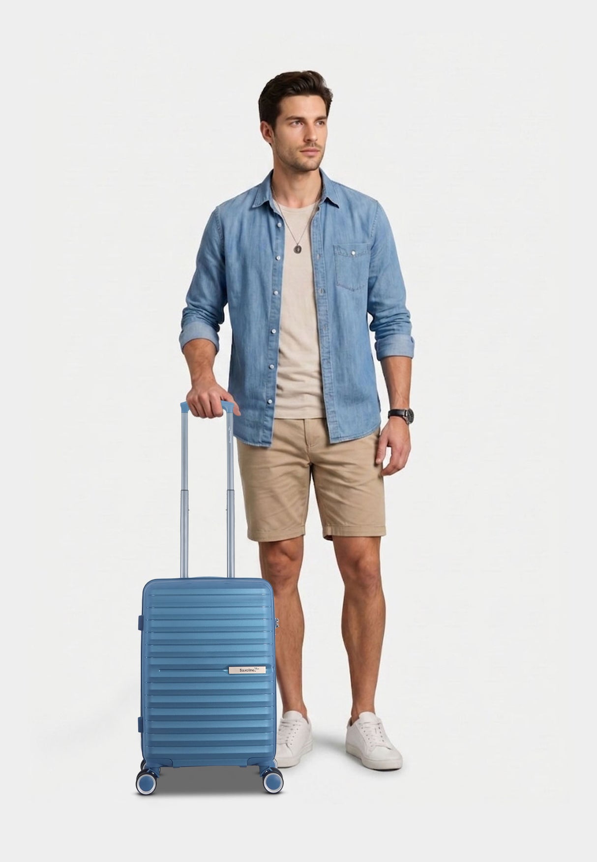 Saxoline Blue Resort Hard Hand Luggage Suitcase Small