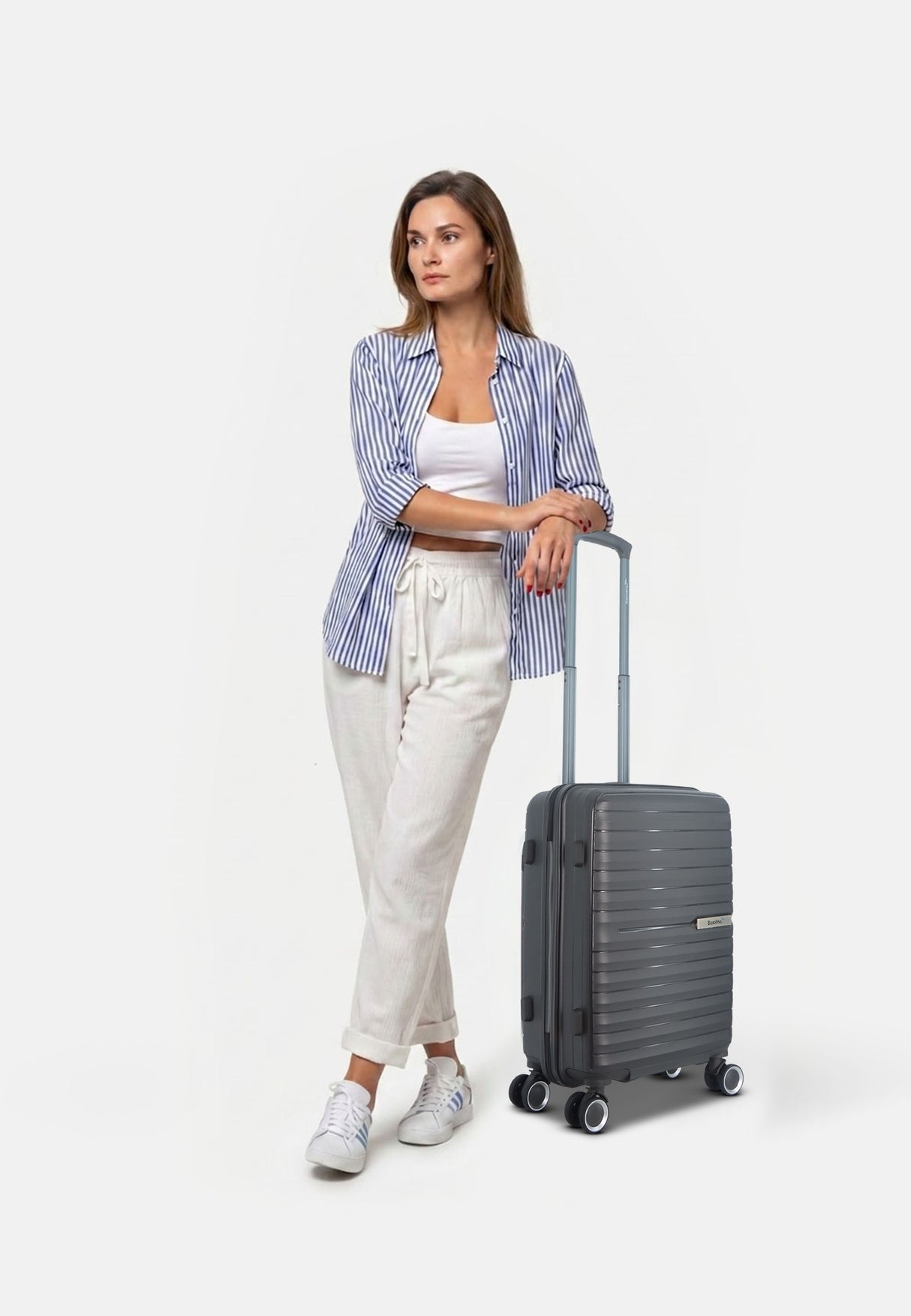 Saxoline Blue Resort Hard Hand Luggage Suitcase Small