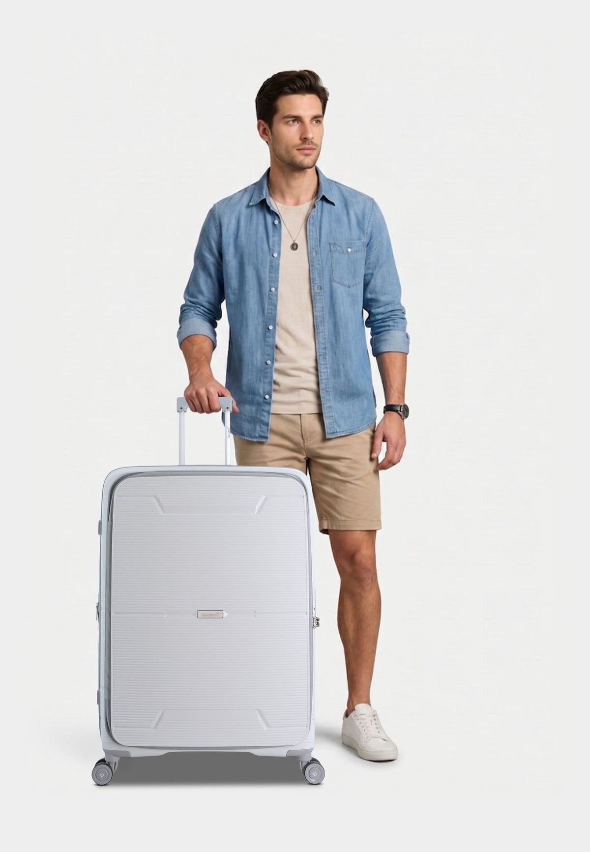 Saxoline Blue Boho Hard Suitcase Large