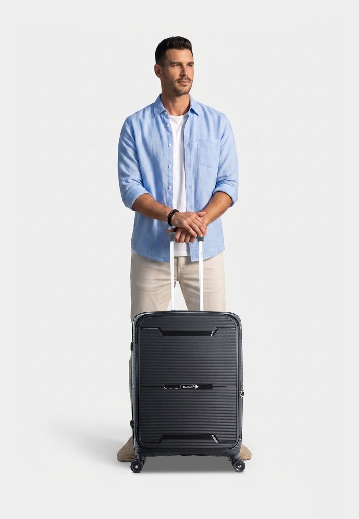 Saxoline Blue Boho Hard Suitcase Medium