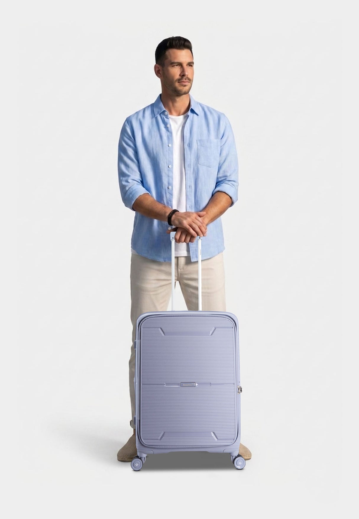 Saxoline Blue Boho Hard Suitcase Medium
