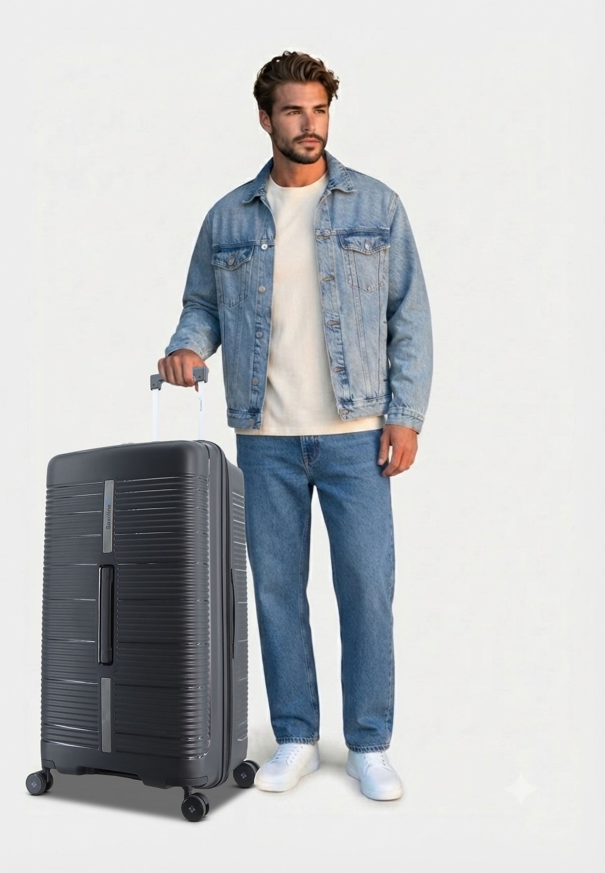 Saxoline Blue Overly Hard Suitcase Large