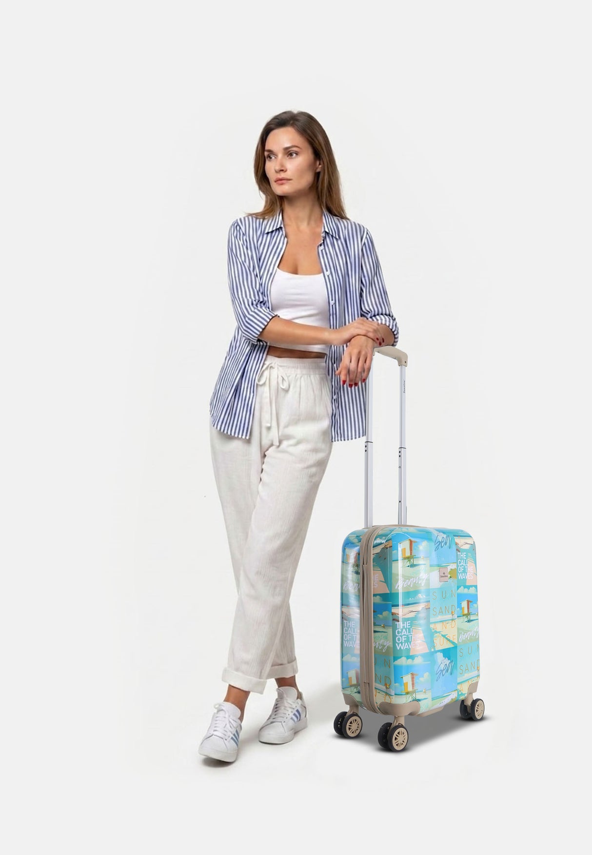 Saxoline Coastal Beauty Printed Hard Suitcase