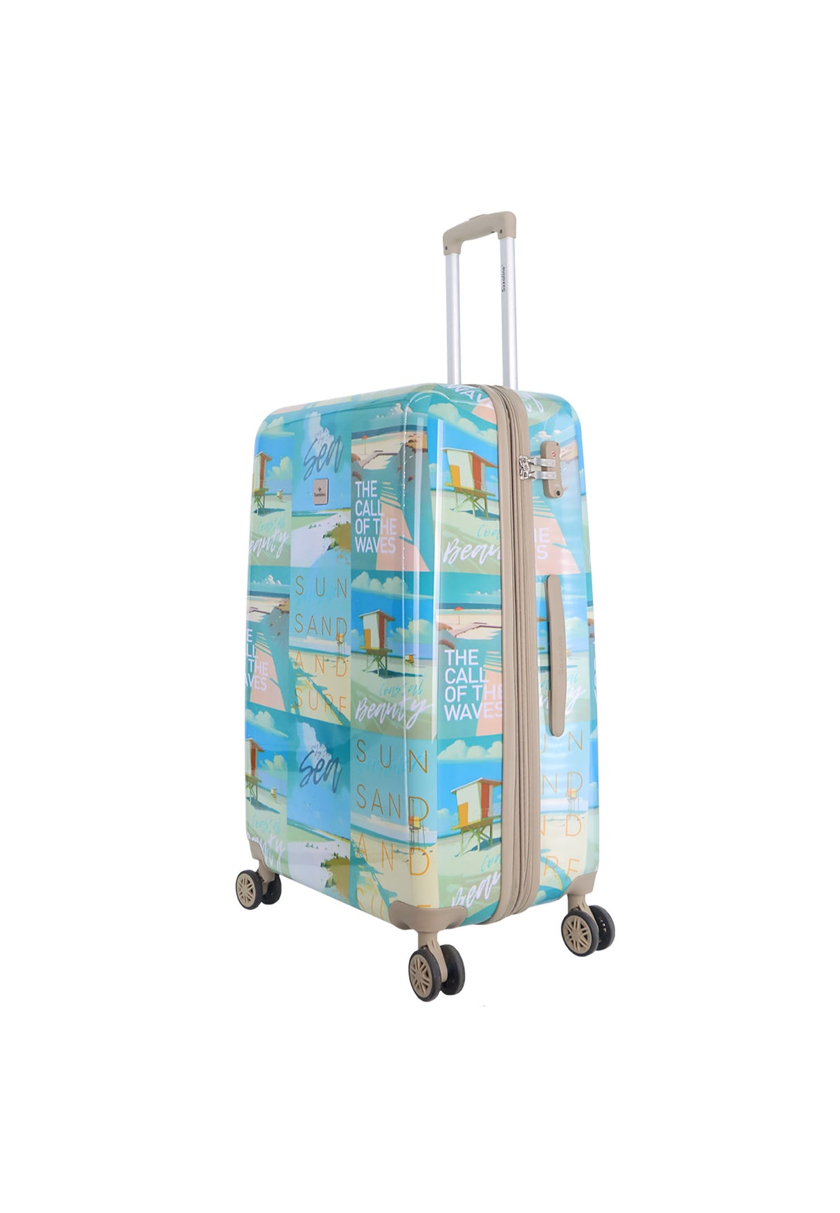 Saxoline Coastal Beauty Printed Hard Suitcase