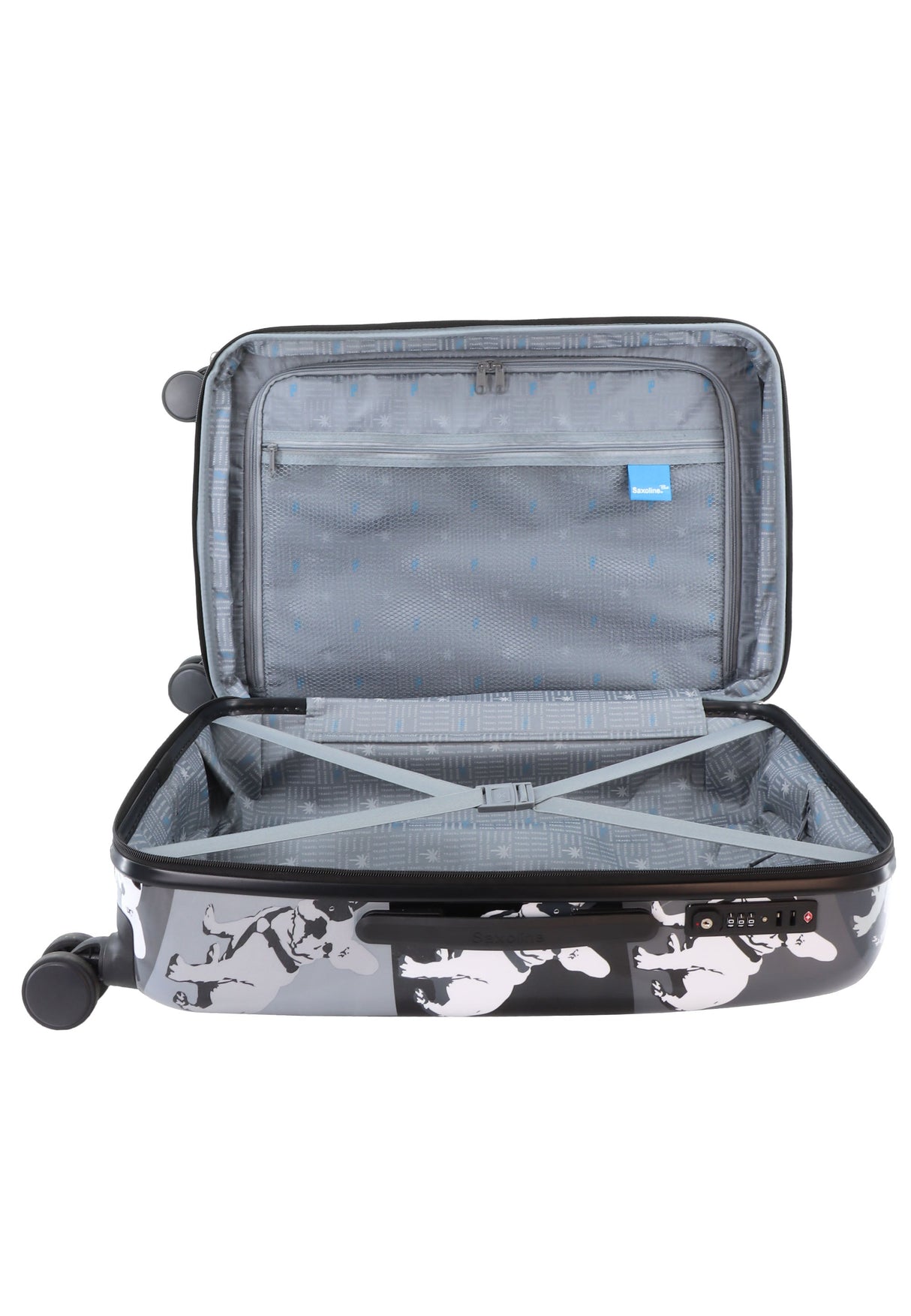Saxoline Bulldog Monochrome Printed Hard Suitcase Medium