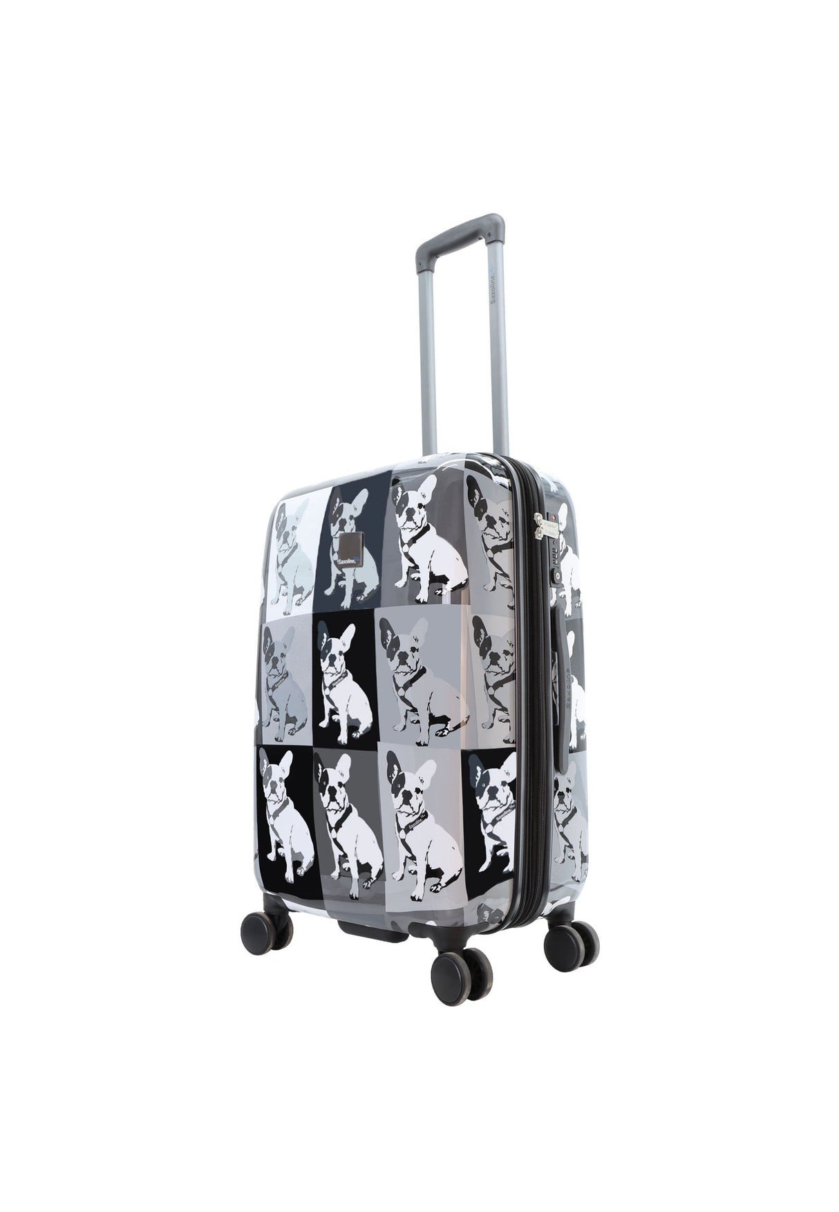 Saxoline Bulldog Monochrome Printed Hard Suitcase Medium