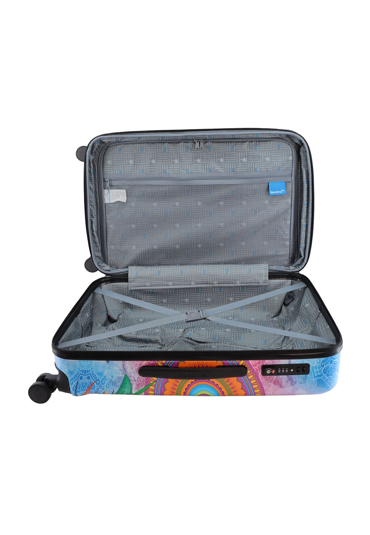 Saxoline Blue Butterfly Nature Printed Hard Suitcase Medium