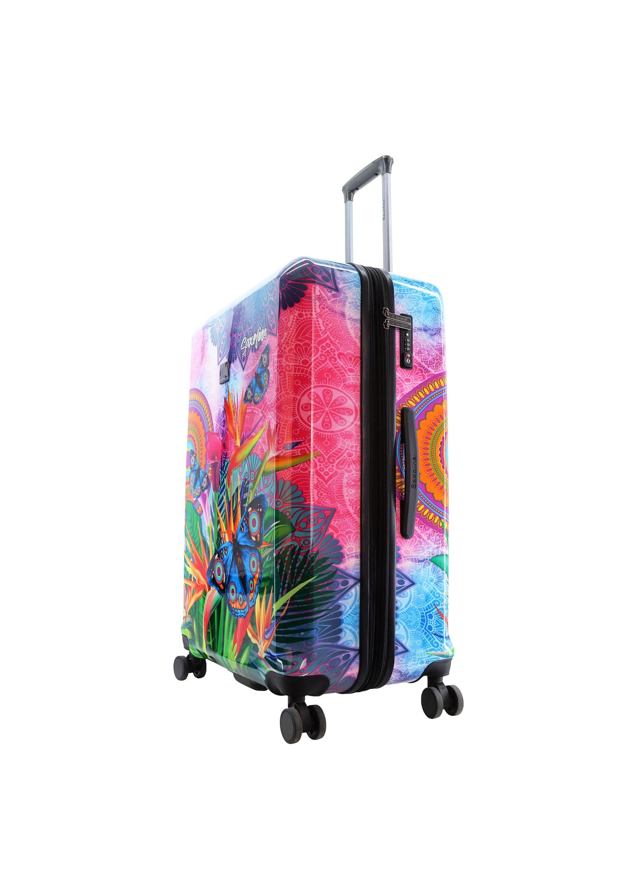 Saxoline Blue Butterfly Nature Printed Hard Suitcase Large