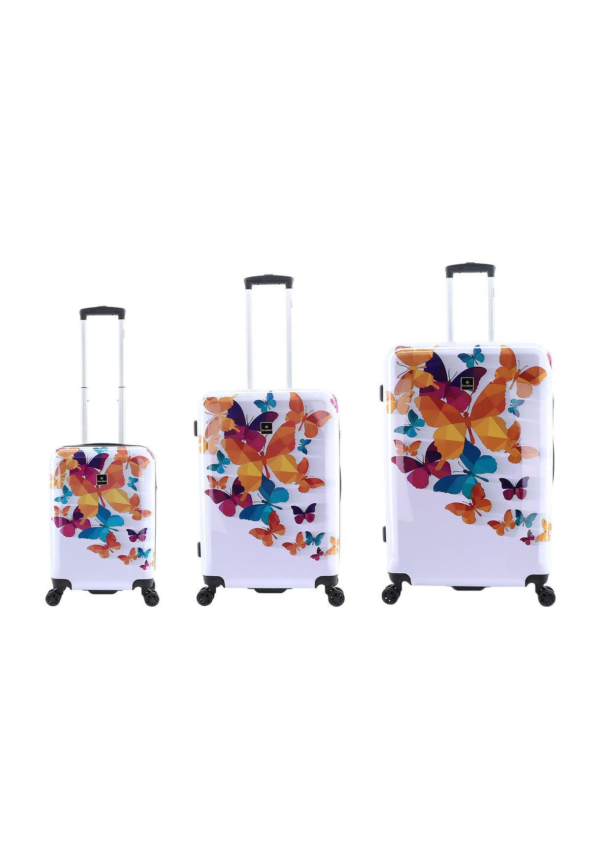 Saxoline Butterfly Fun Print Hard Suitcase Set
