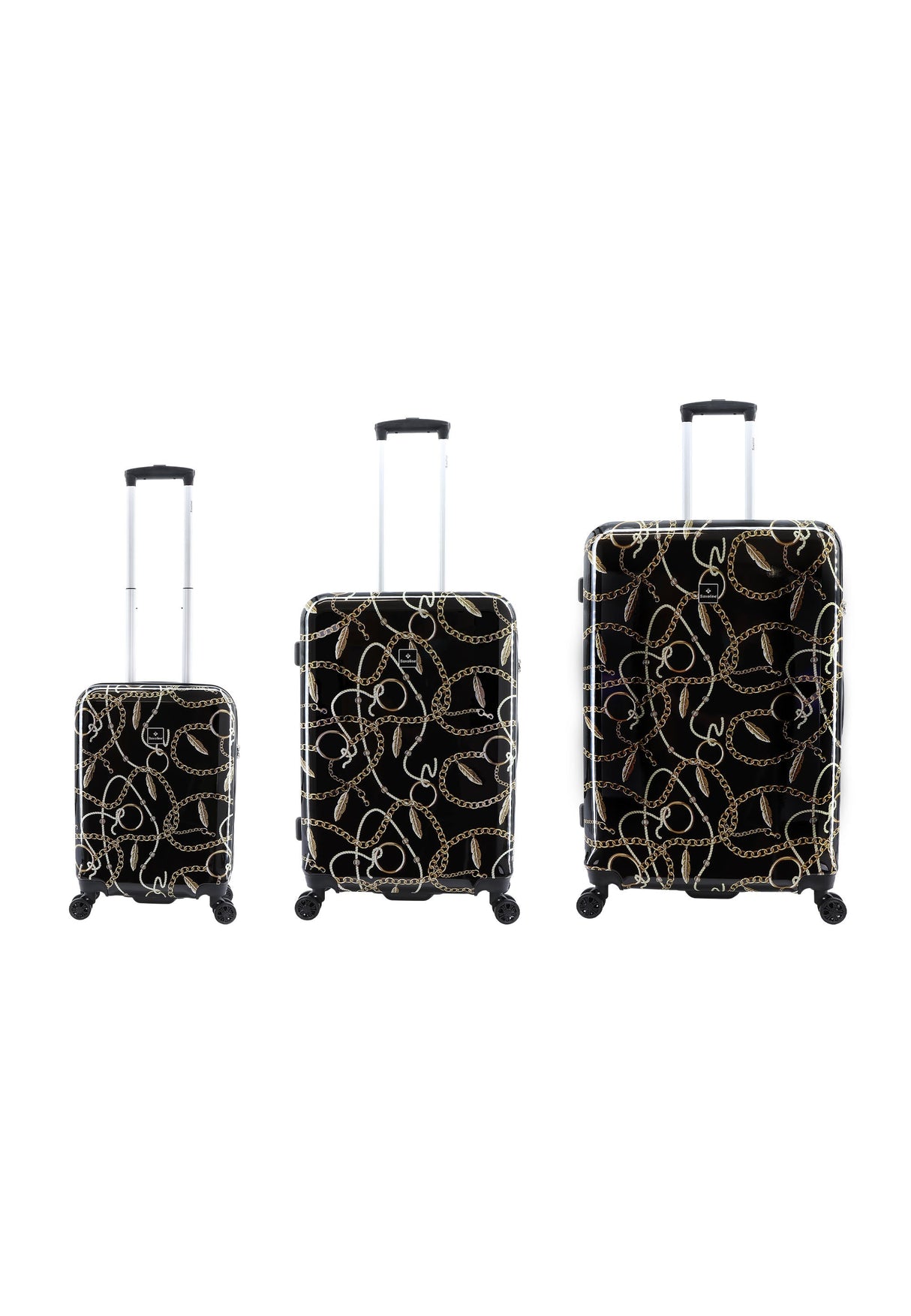 Saxoline Golden Age Print Hard Suitcase Set