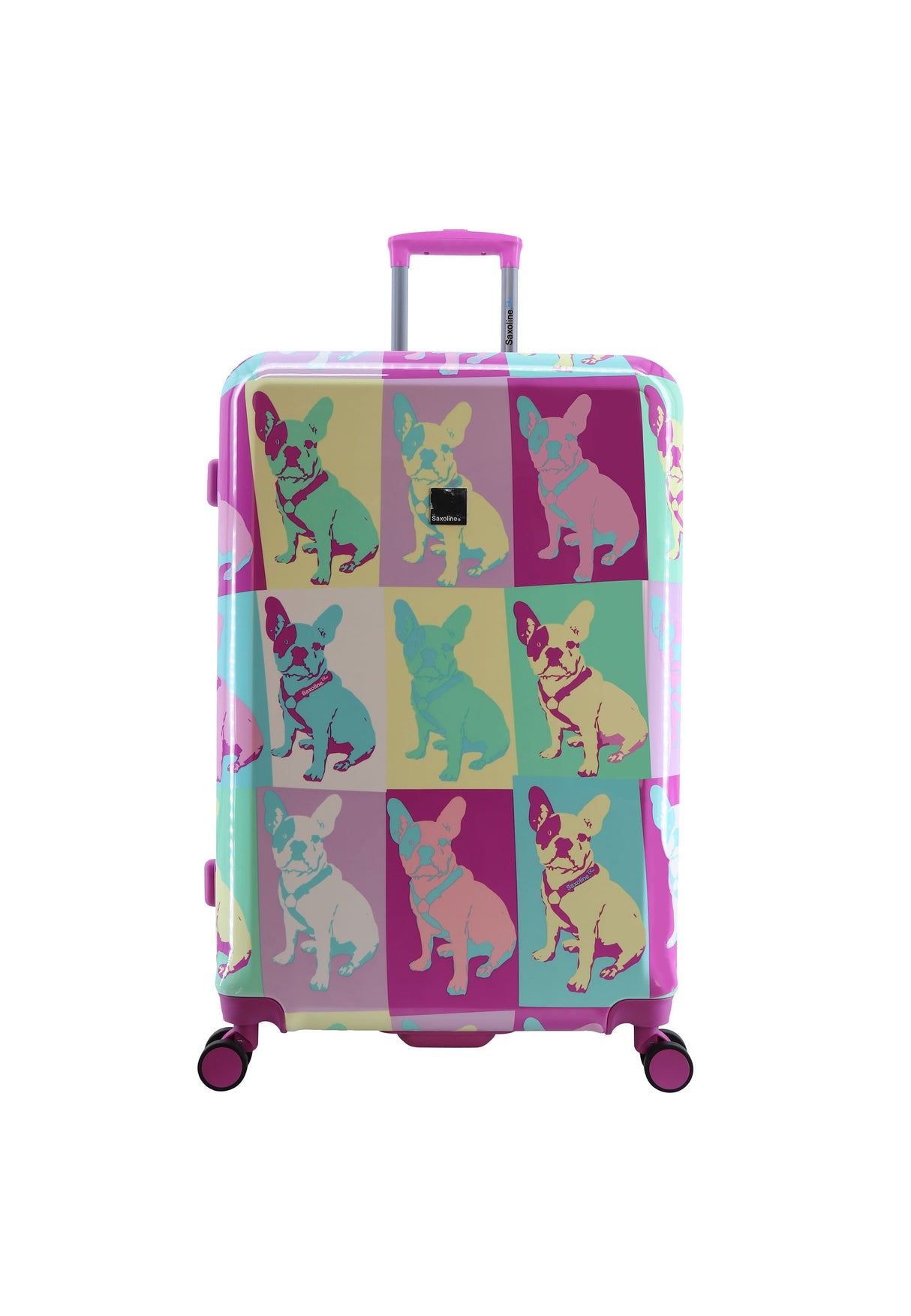 Saxoline Blue Bulldog Emotion Print Hard Suitcase Set