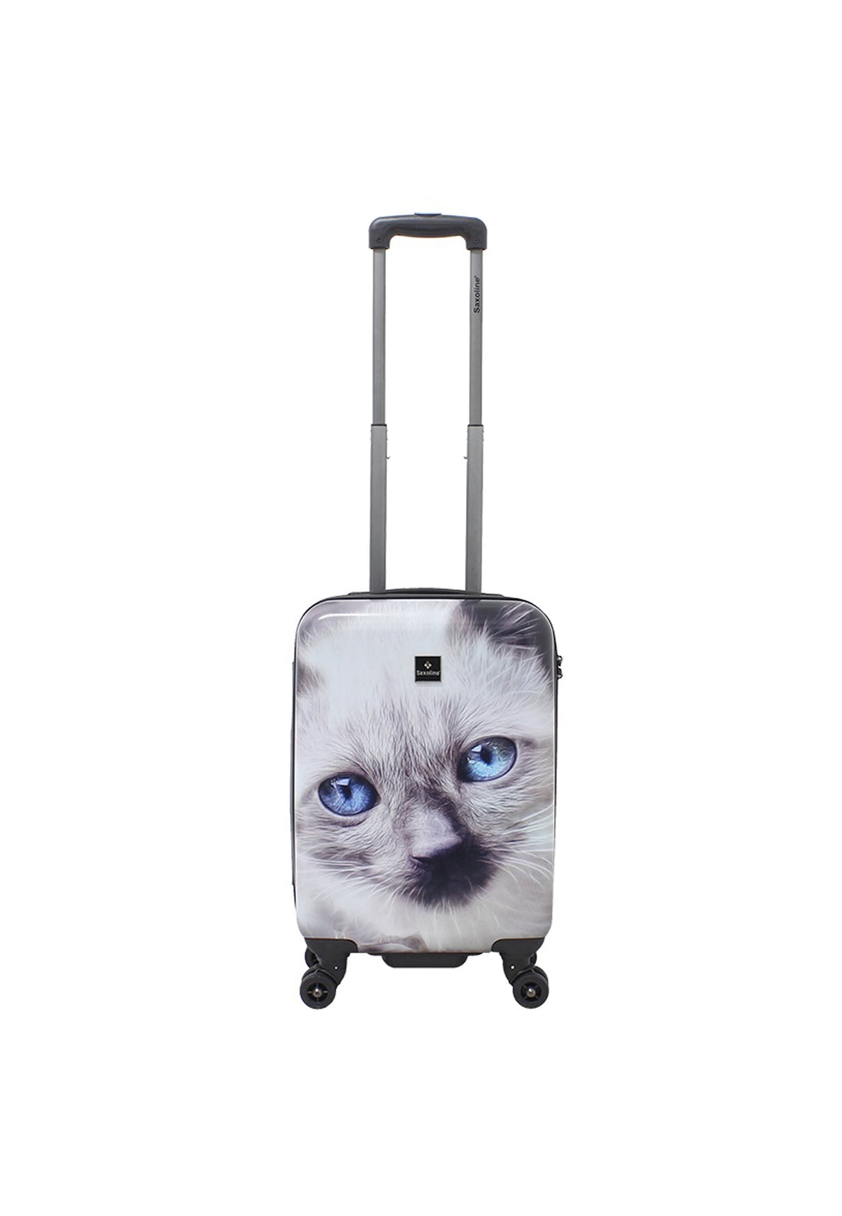 Saxoline White Cat Print Hard Suitcase Set