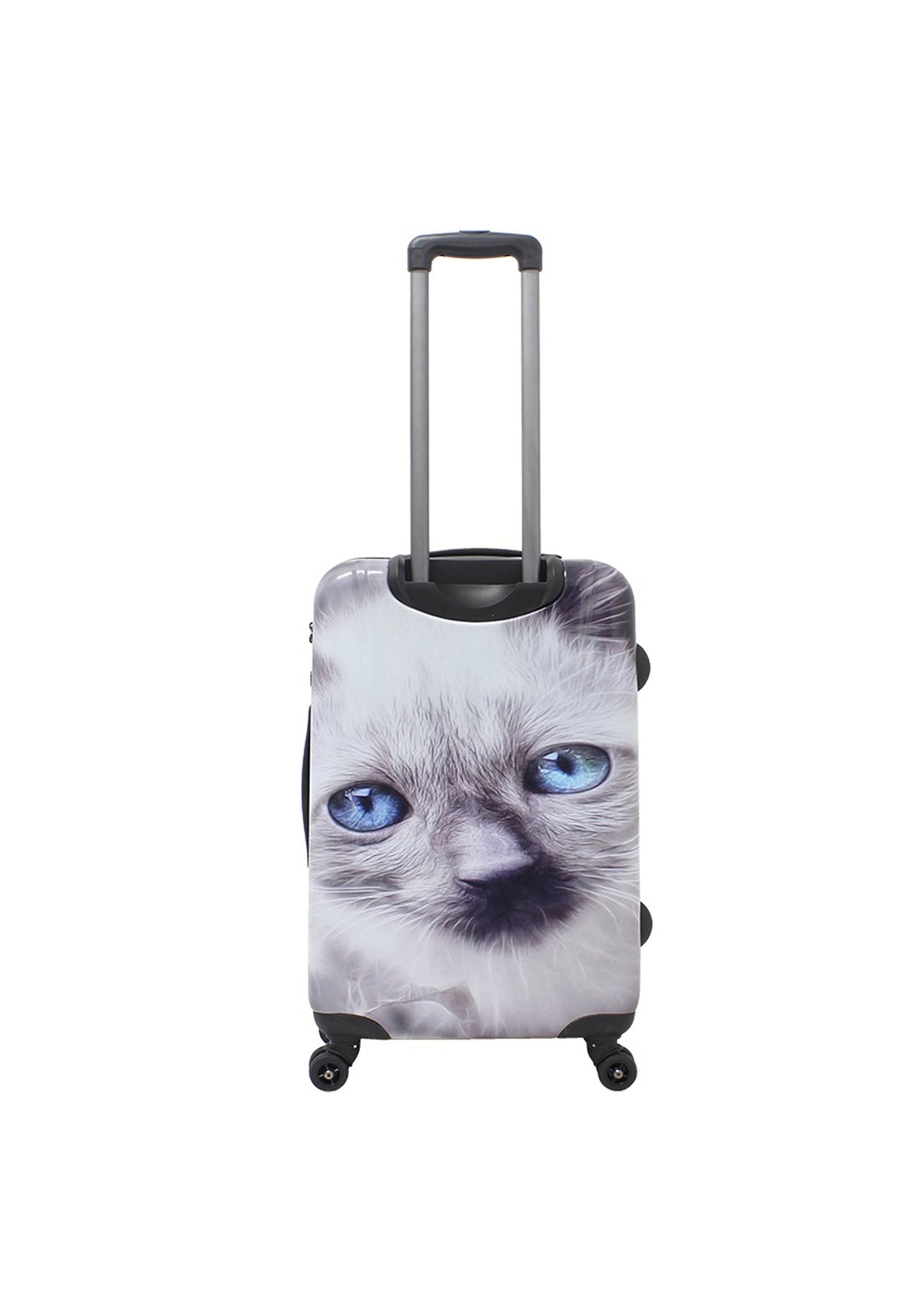 Saxoline White Cat Print Hard Suitcase Medium