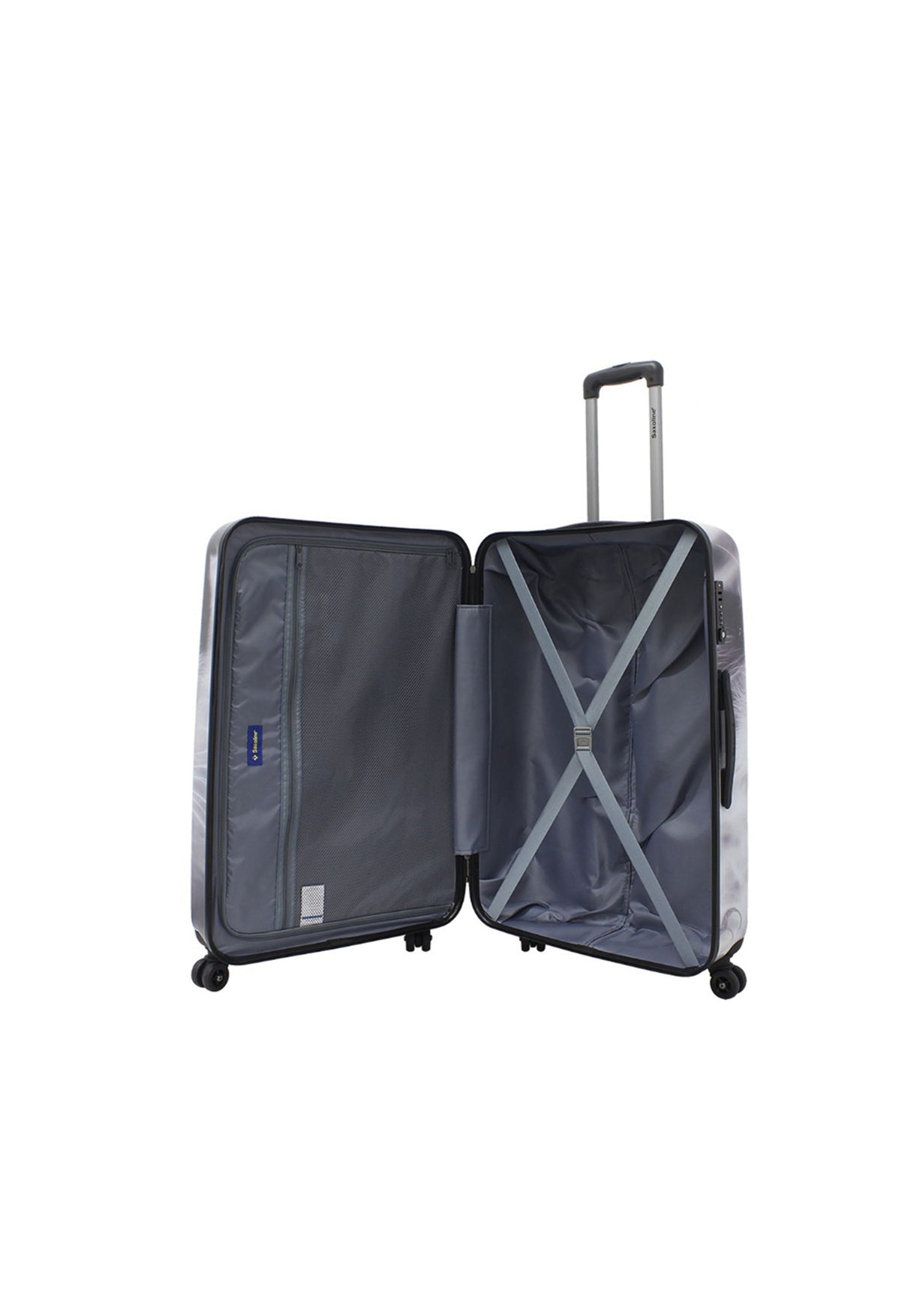 Saxoline White Cat Print Hard Suitcase Set