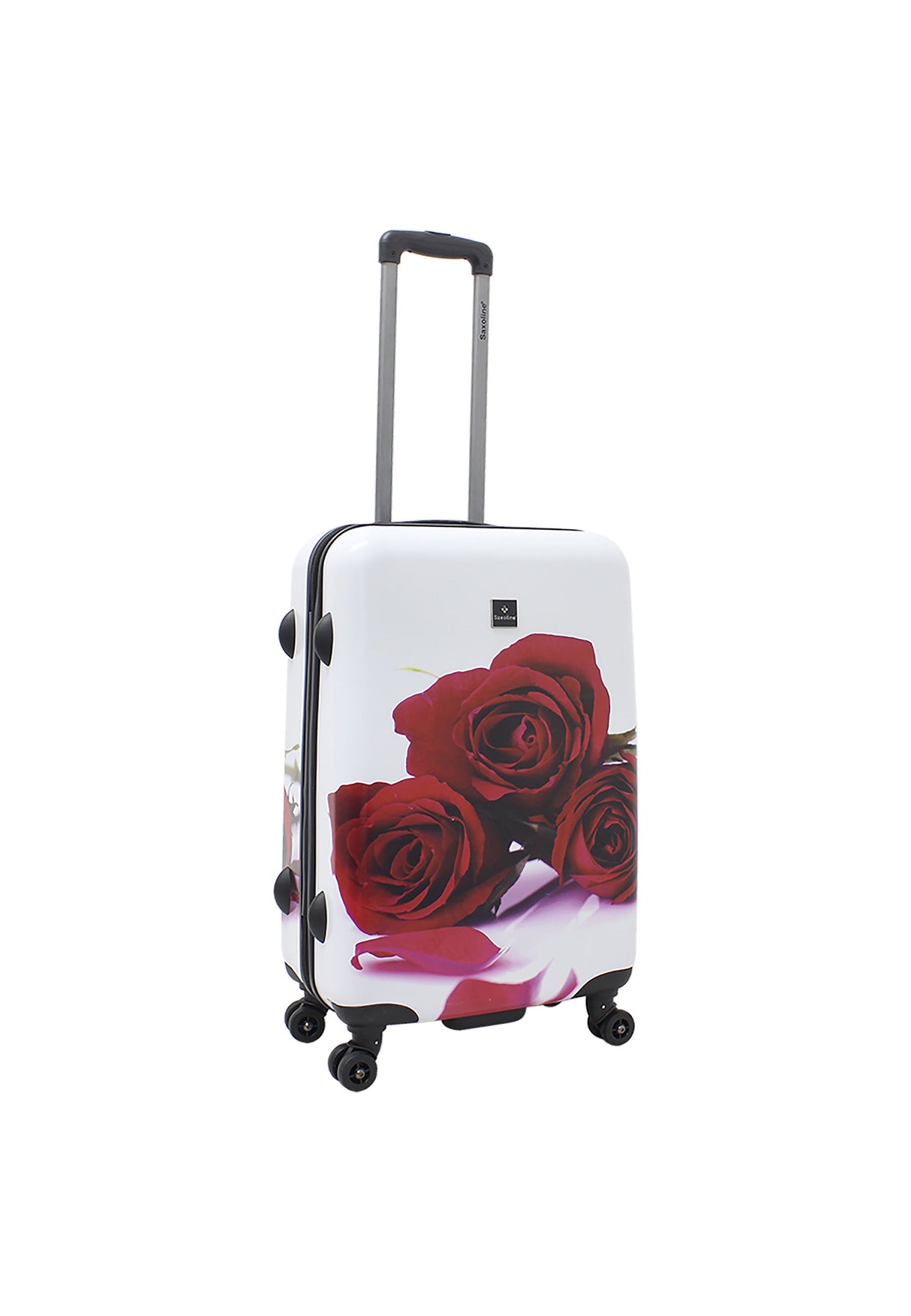 Saxoline Red Roses Print Hard Suitcase Medium