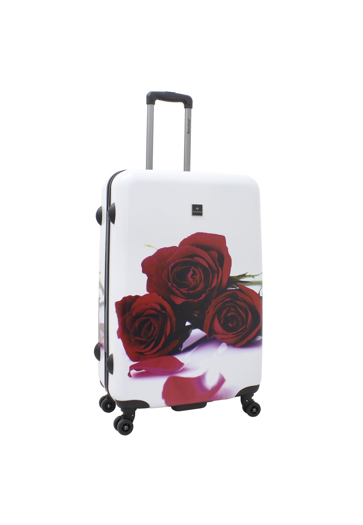 Saxoline Red Roses Print Hard Suitcase Large