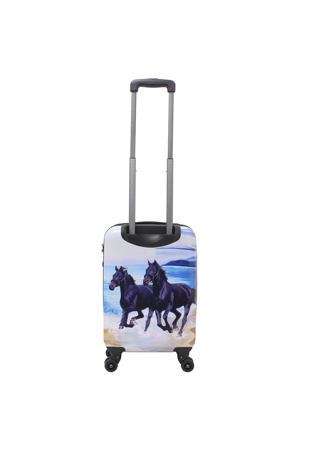 Saxoline Black Horse Print Hard Suitcase Small