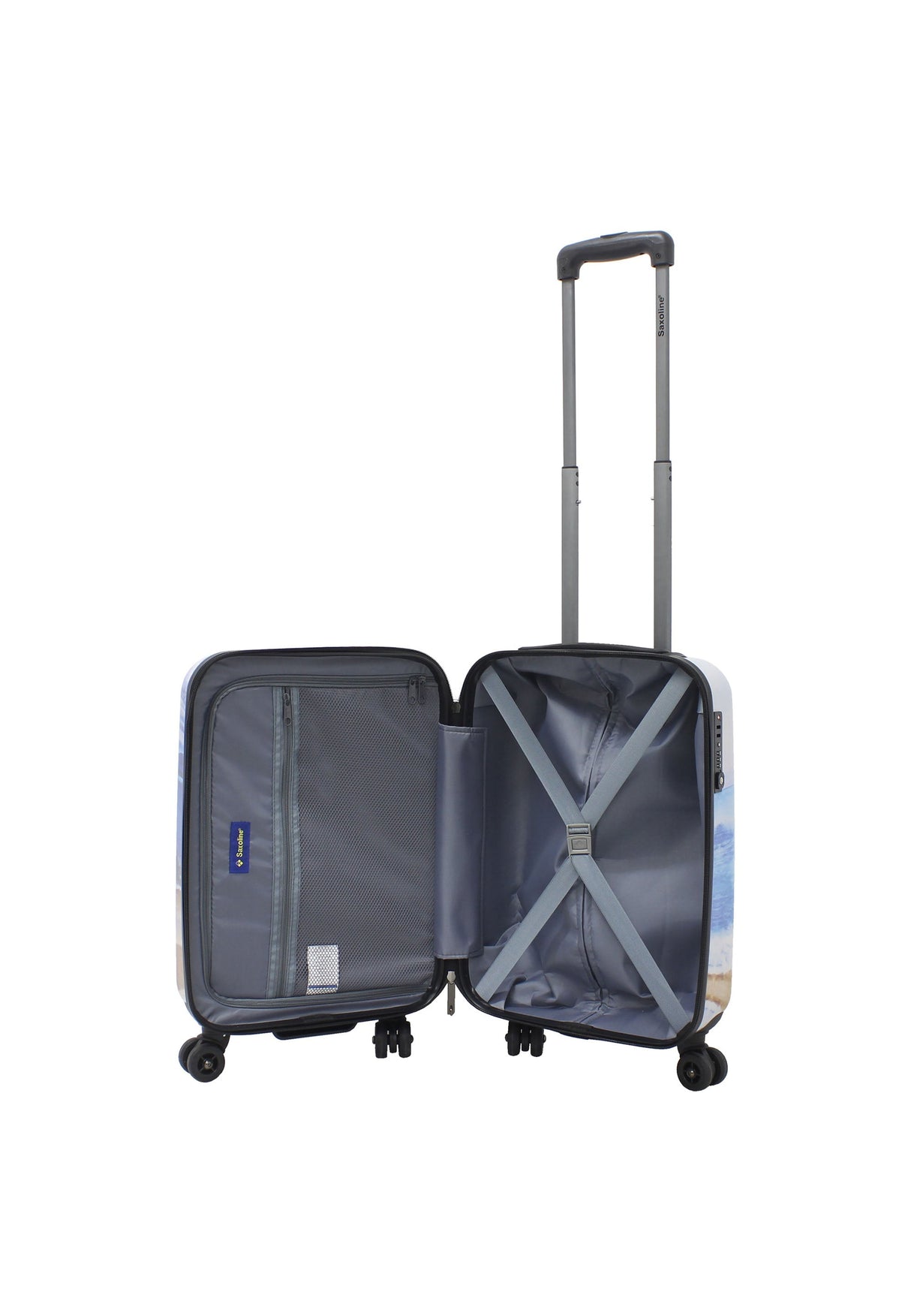 Saxoline Black Horse Print Hard Suitcase Small