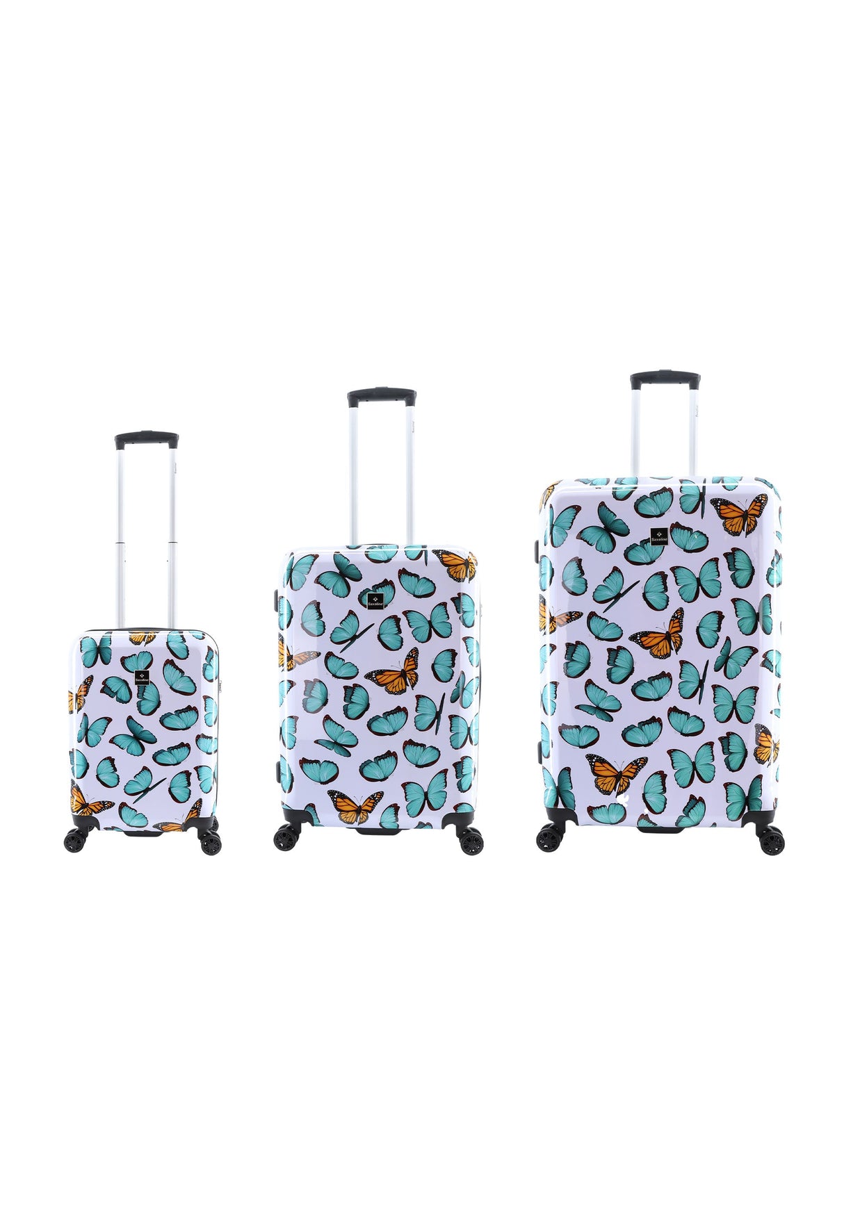 Saxoline Springful Butterfly Print Hard Suitcase Set