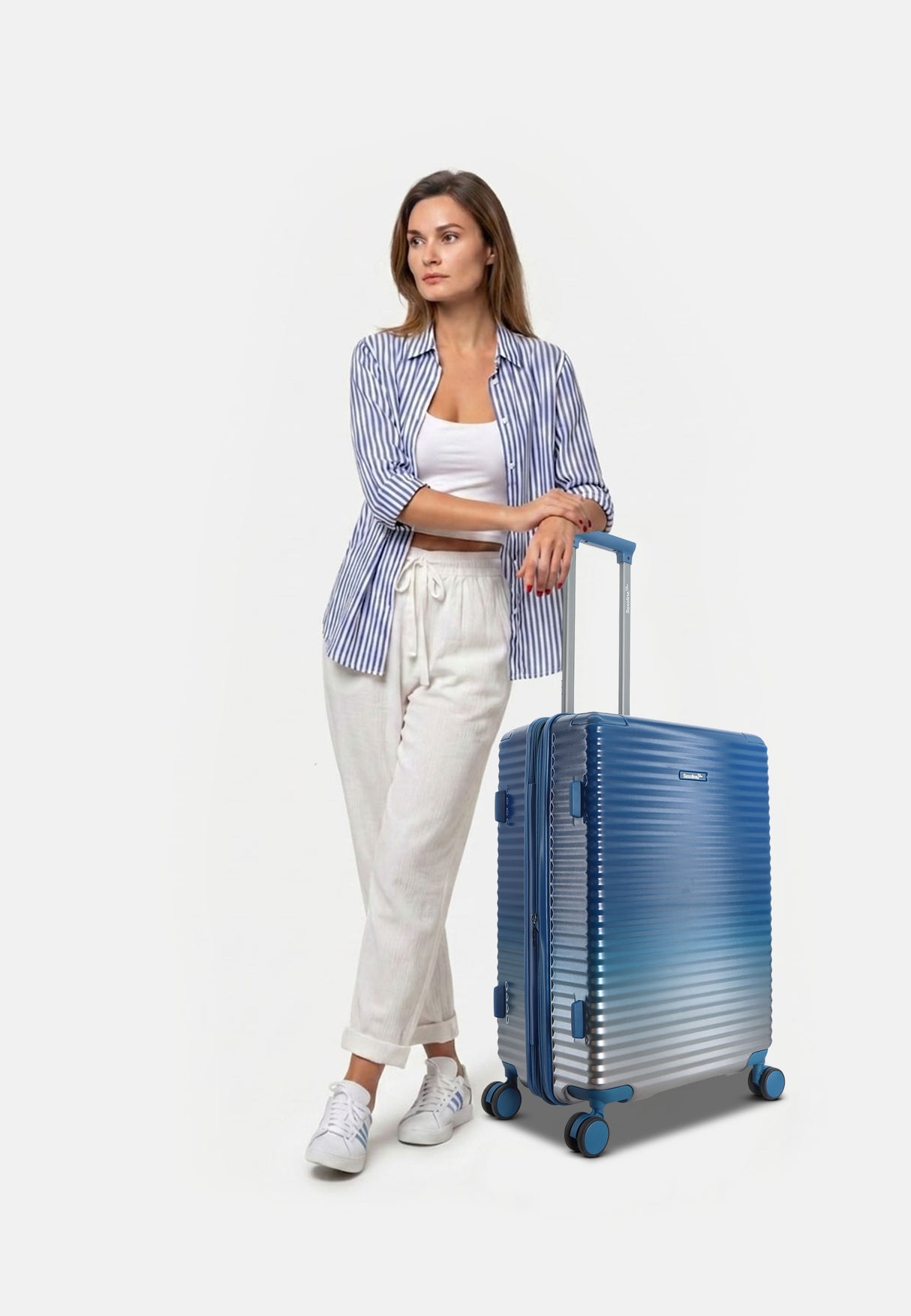 Saxoline Blue Elite Hard Suitcase - Medium