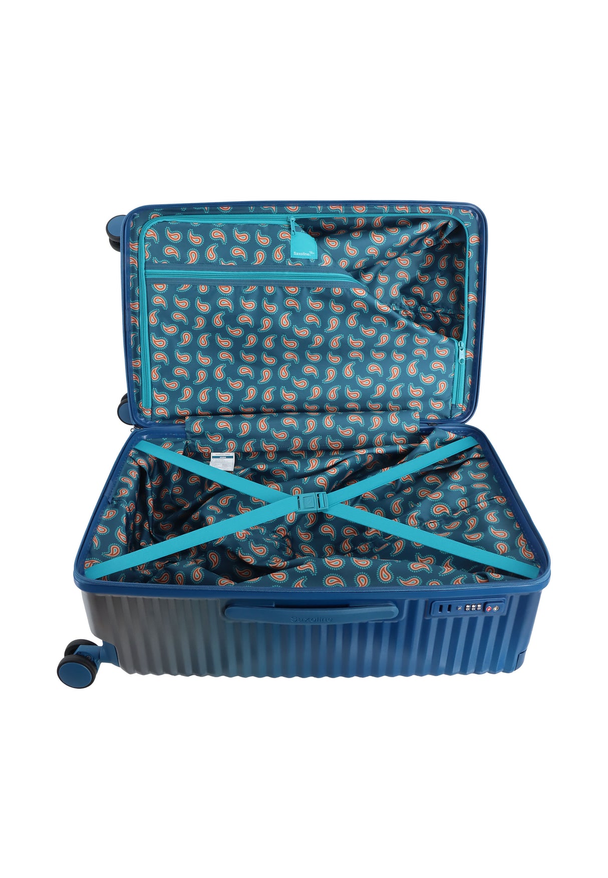 Saxoline Blue Elite Trunk Hard Suitcase - Medium