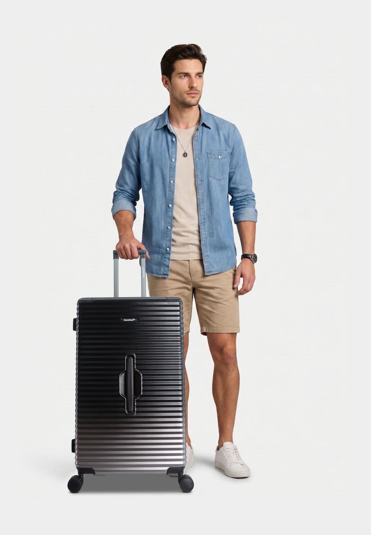 Saxoline Blue Elite Trunk Hard Suitcase - Large
