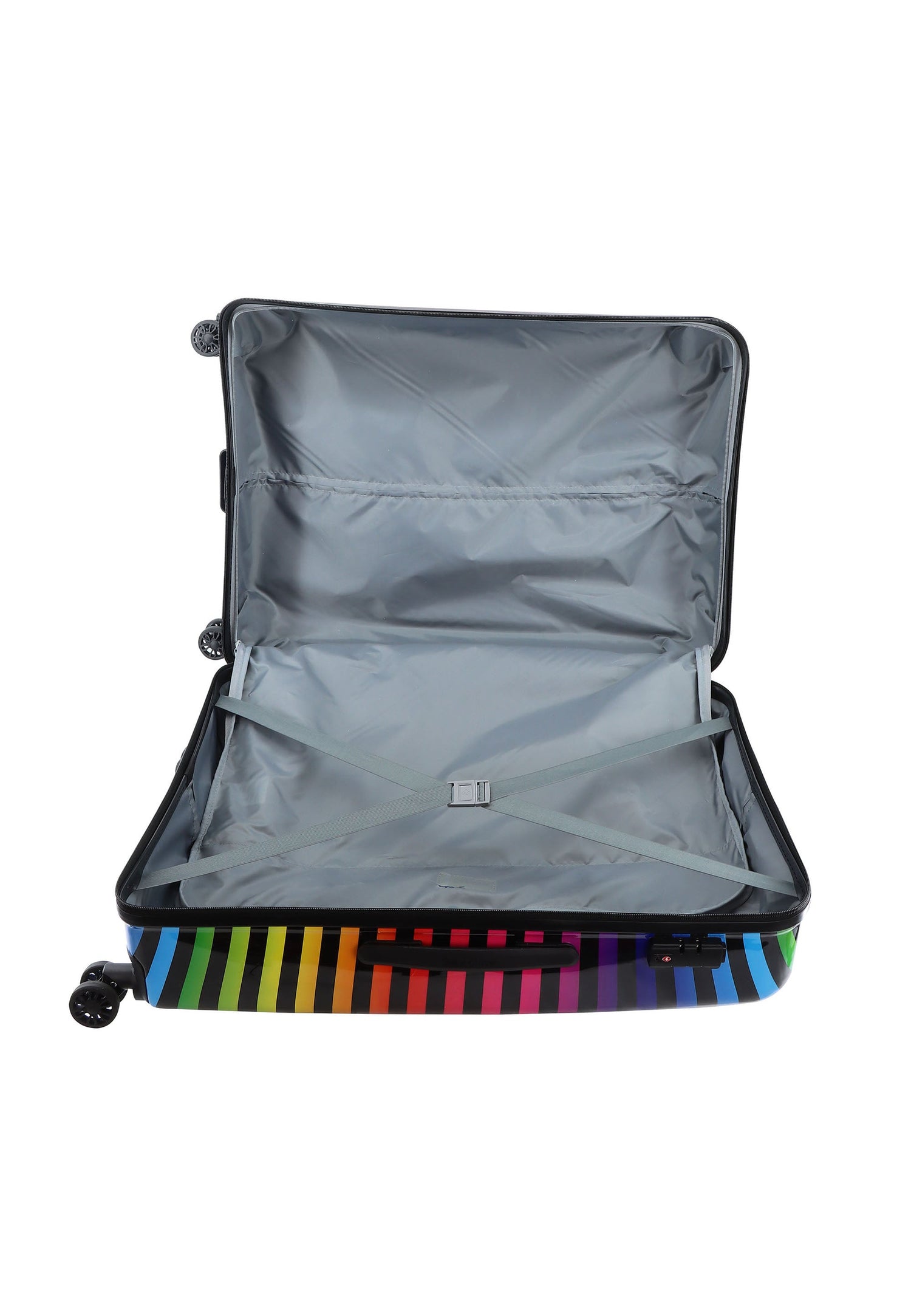 Saxoline Color Strip Print Hard Suitcase Set
