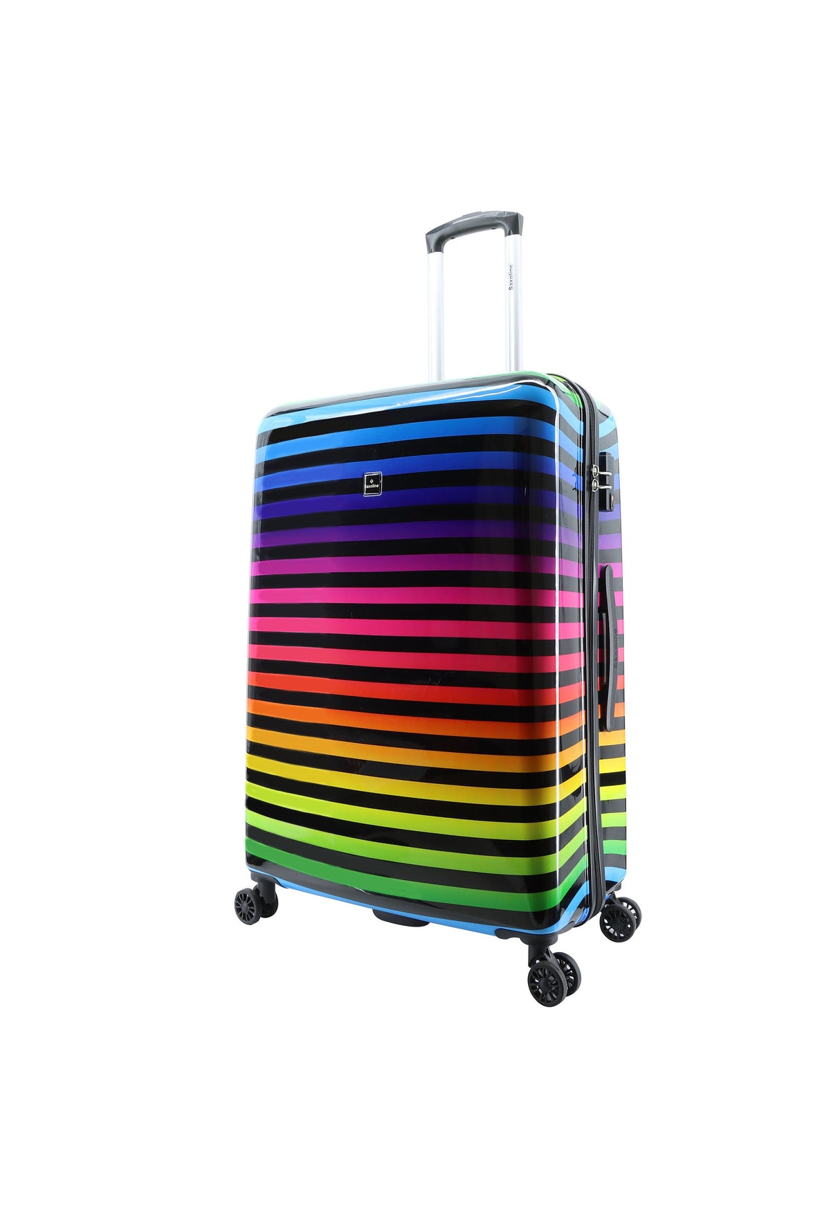 Saxoline Color Strip Print Hard Suitcase Set