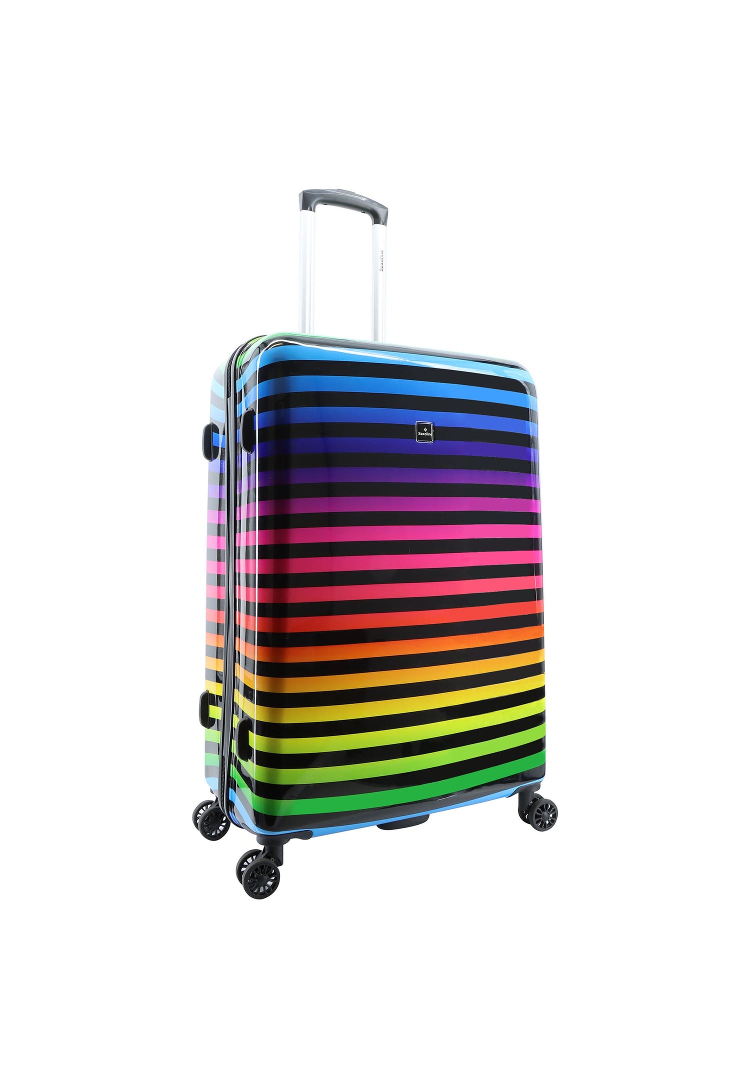 Saxoline Color Strip Print Hard Suitcase Set