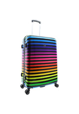 Saxoline Color Strip Print Hard Suitcase Set