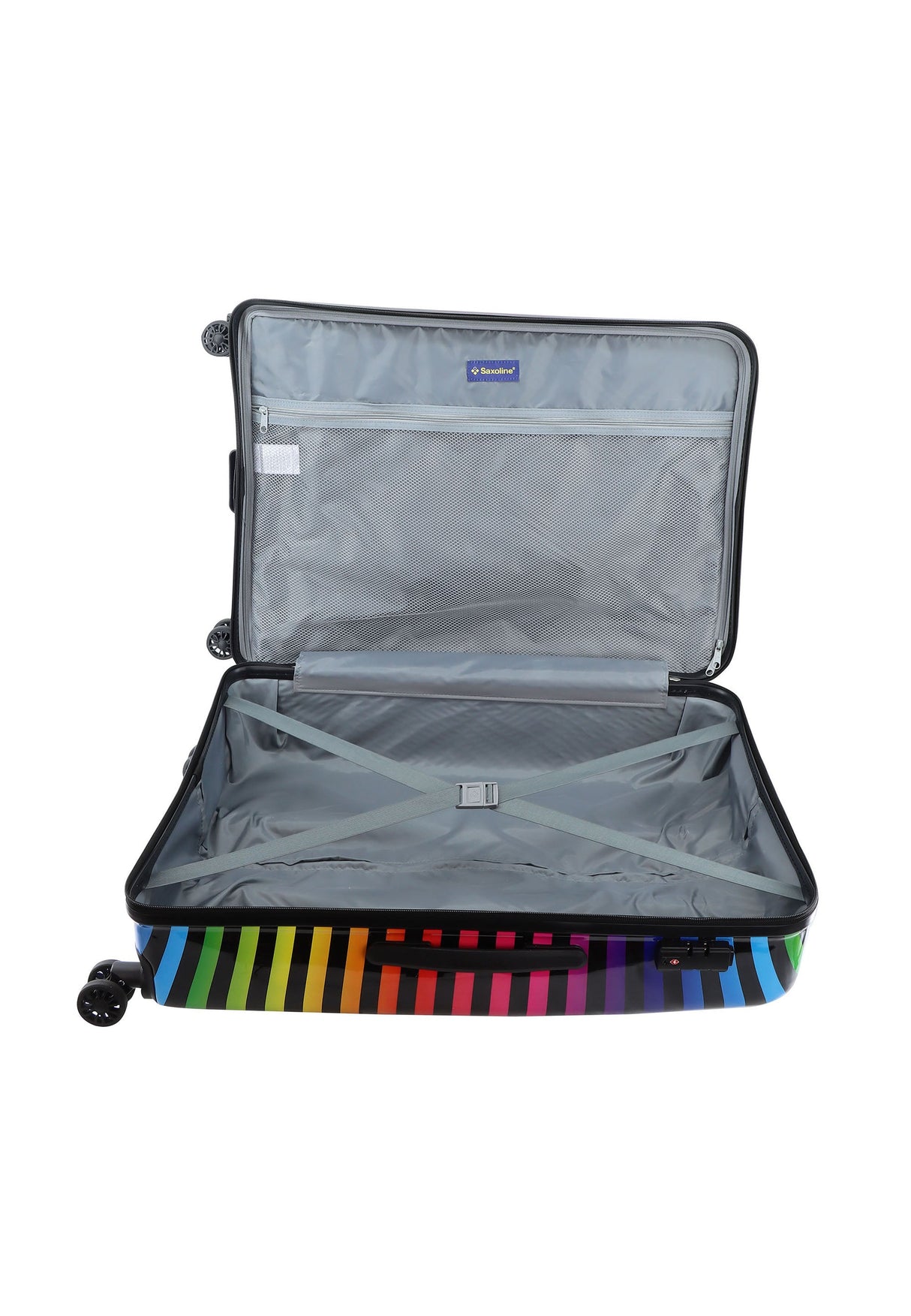 Saxoline Color Strip Print Hard Suitcase Set