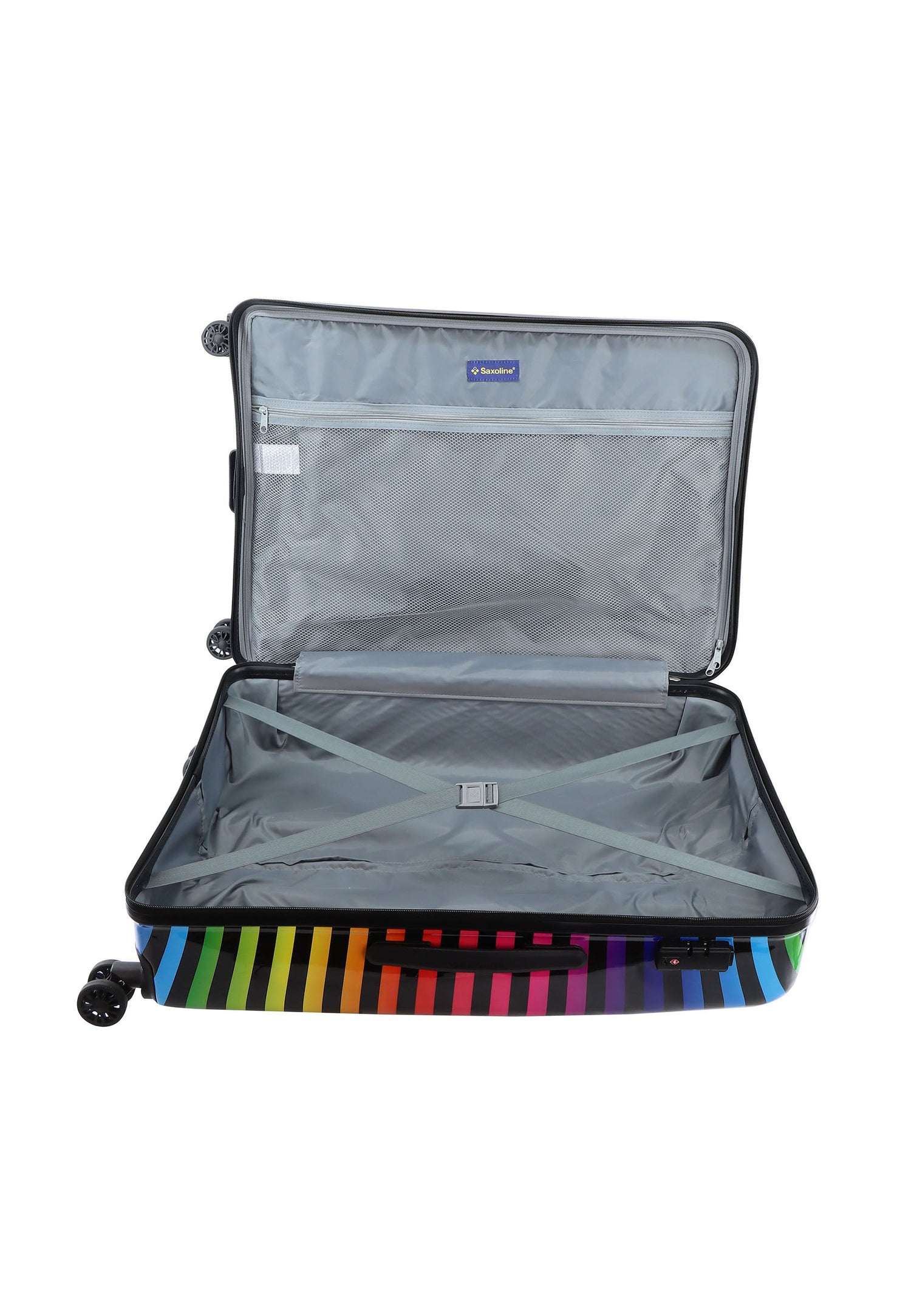 Saxoline Color Strip Print Hard Suitcase Set