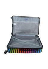 Saxoline Color Strip Print Hard Suitcase Set