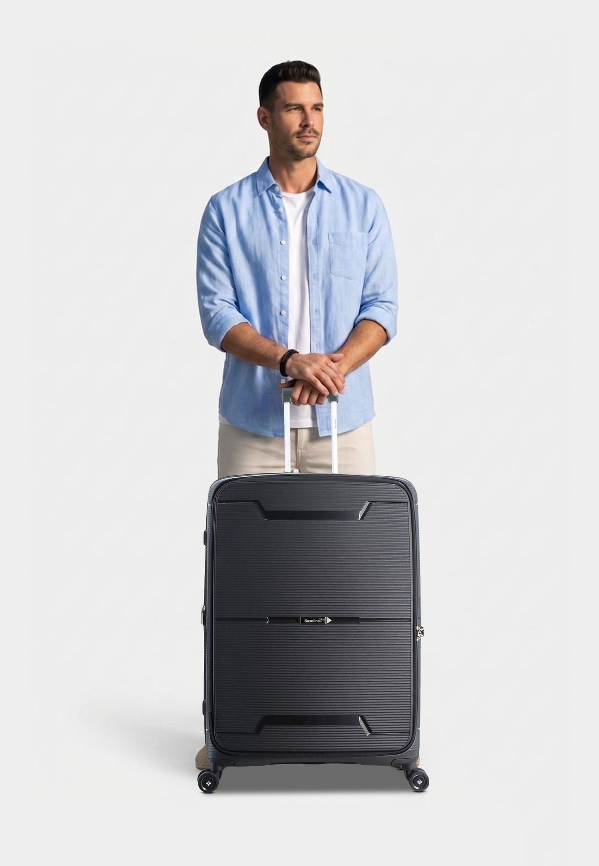 Saxoline Blue Boho Hard Suitcase Large