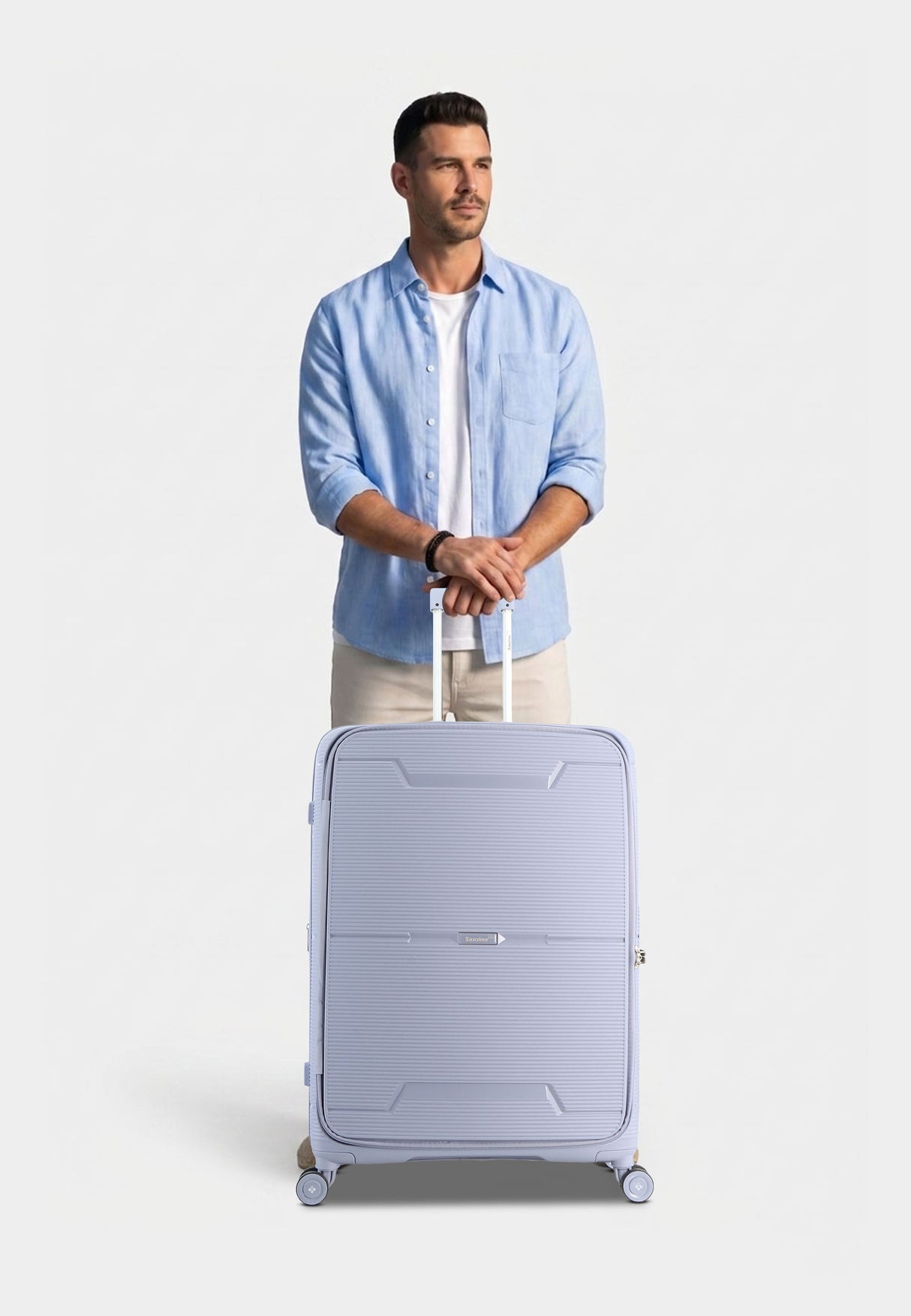 Saxoline Blue Boho Hard Suitcase Large