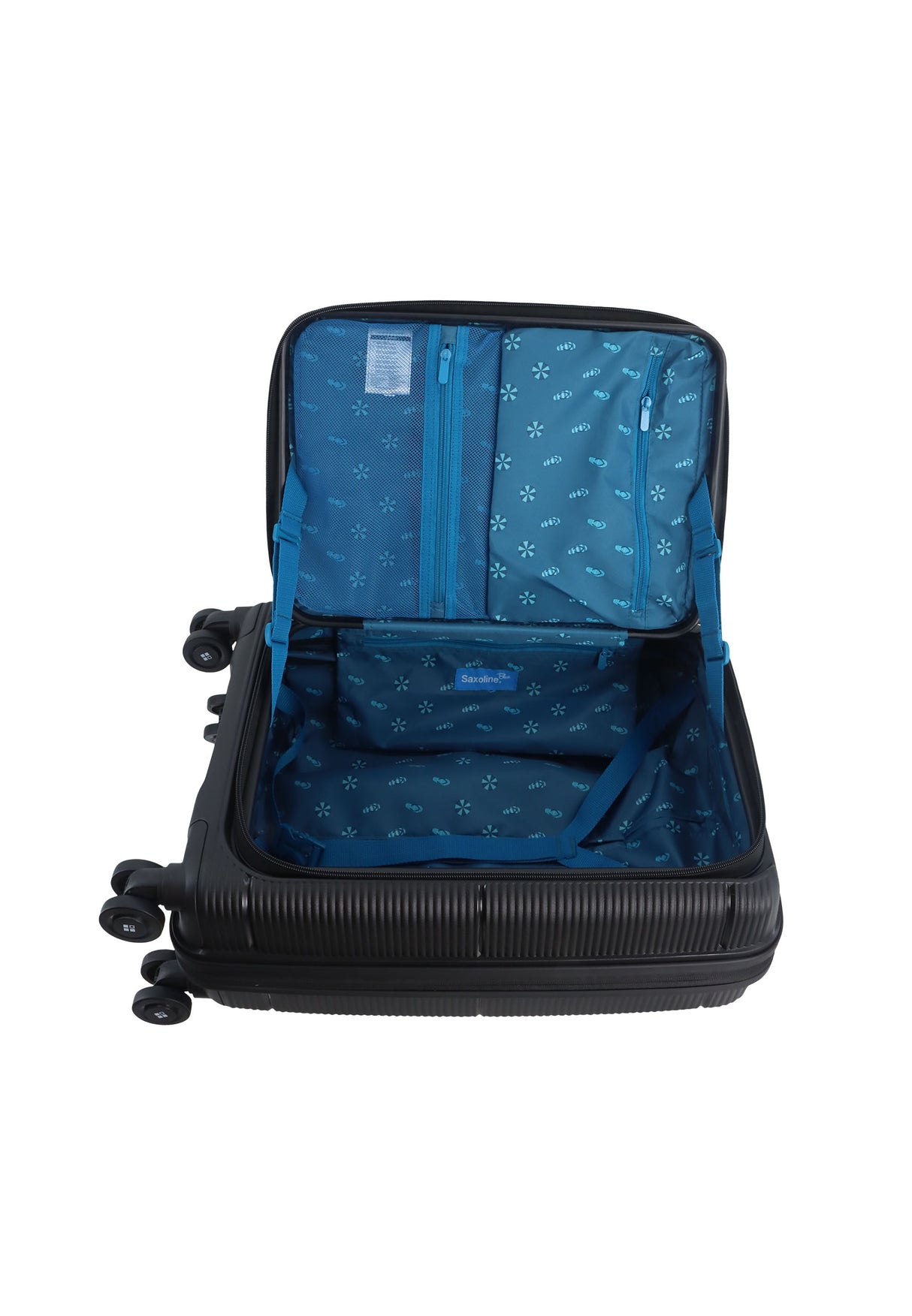 Saxoline Blue Boho Hard Hand Luggage Suitcase Small