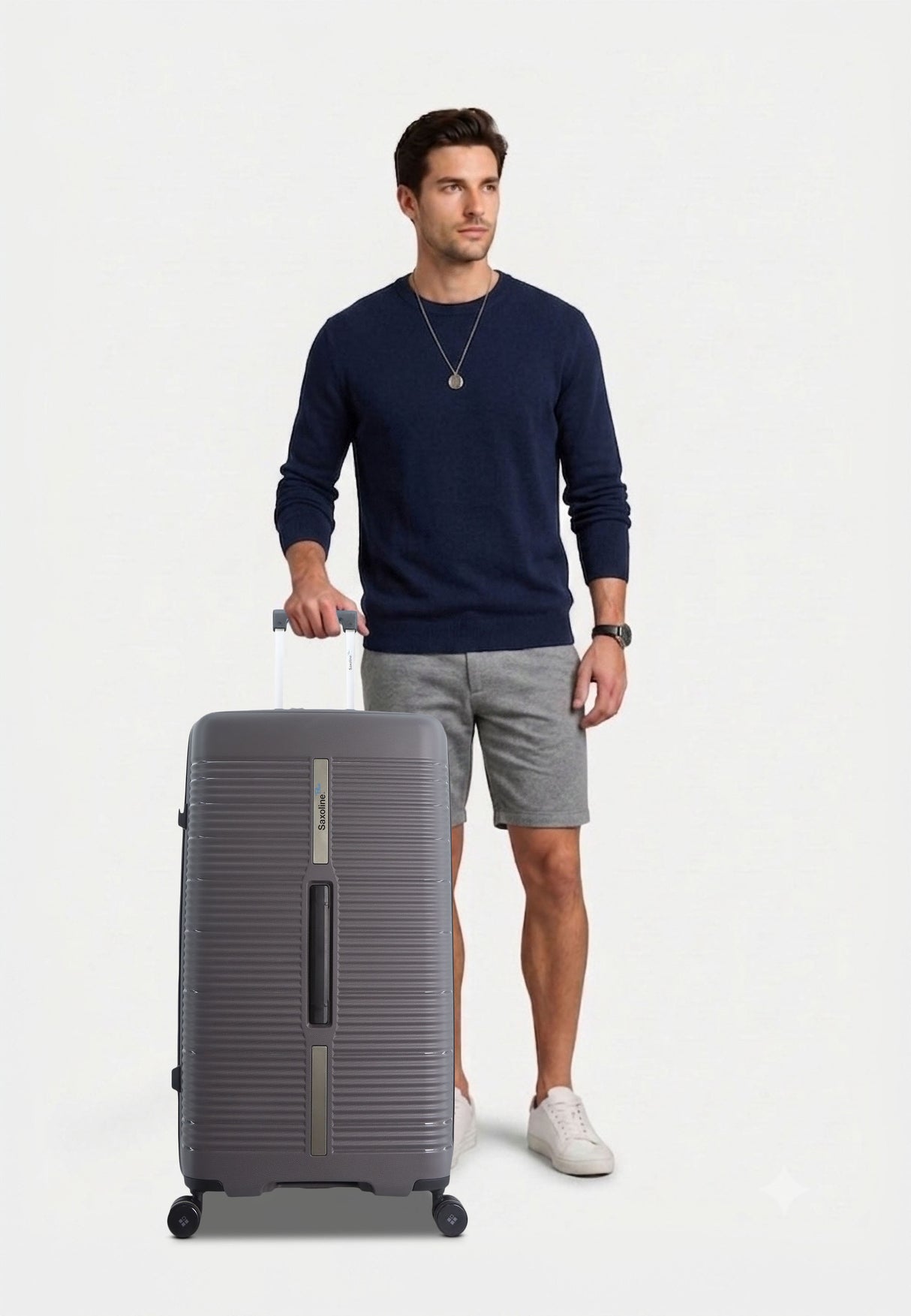 Saxoline Blue Overly Hard Suitcase Large