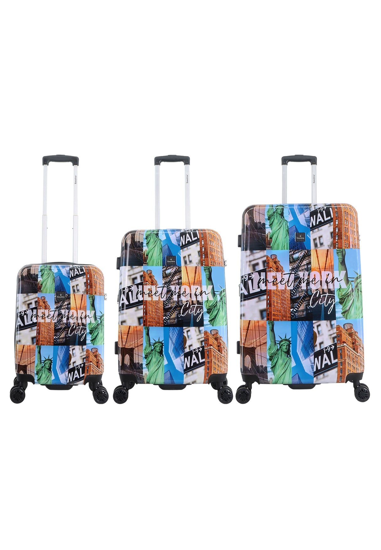 Saxoline The Big Apple Printed Hard Suitcase Set