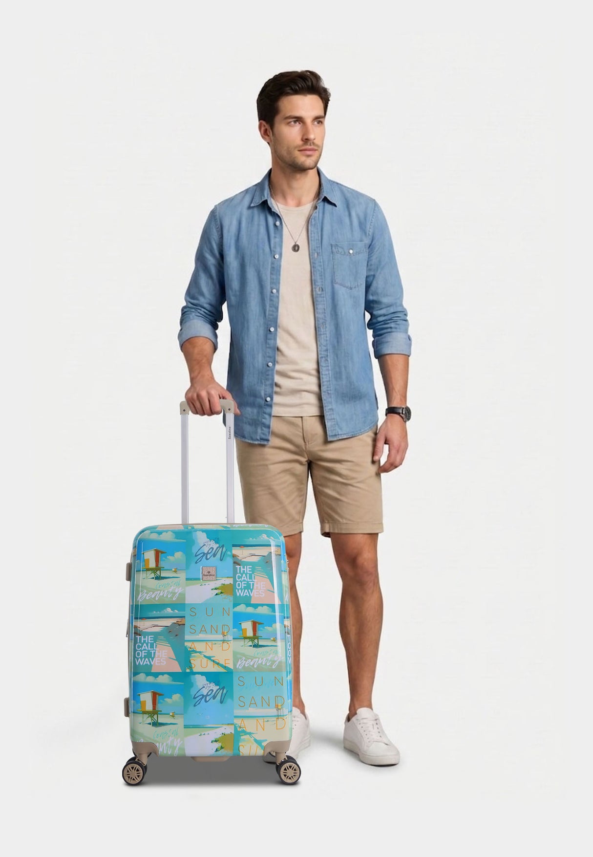 Saxoline Coastal Beauty Printed Hard Suitcase