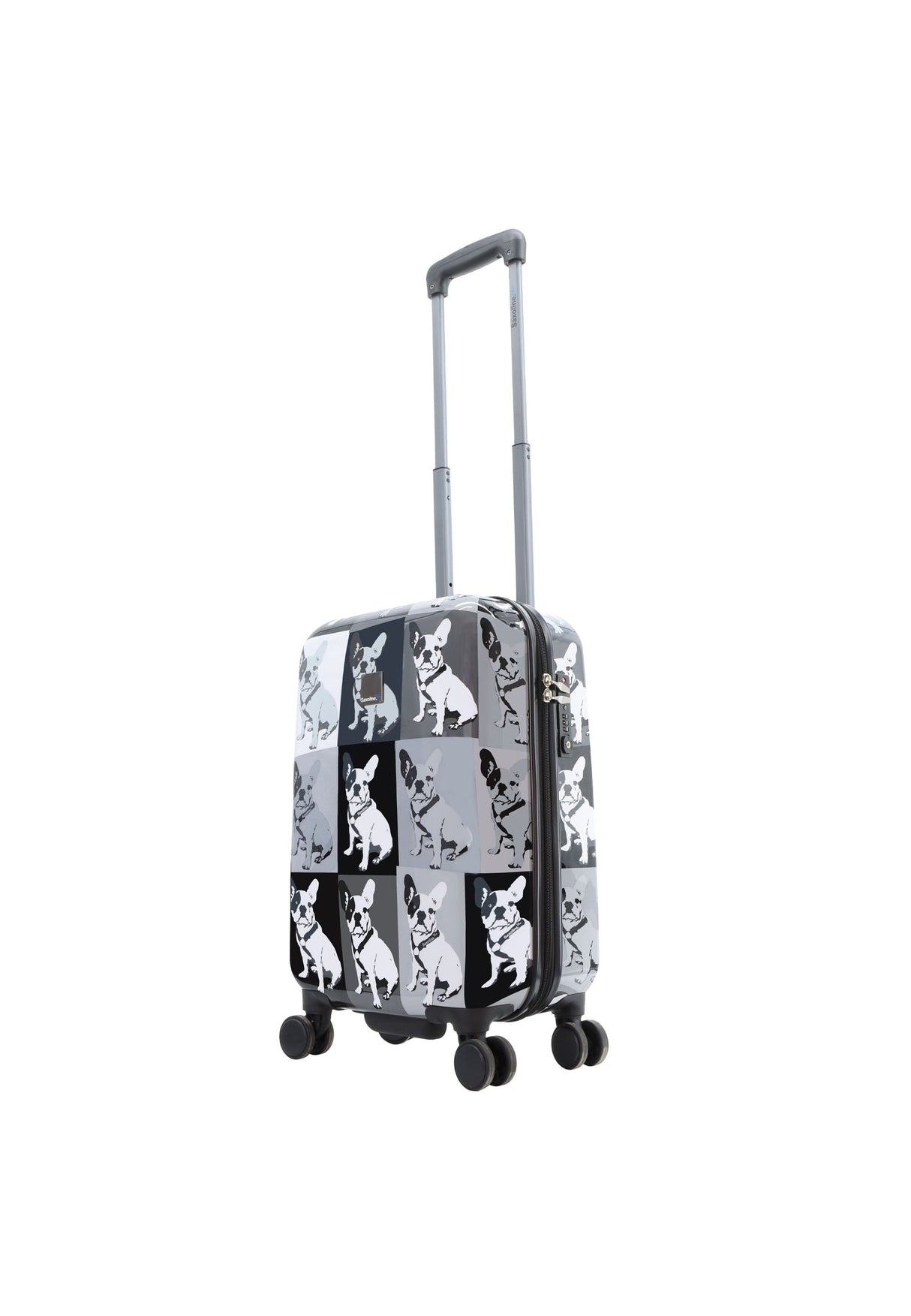 Saxoline Bulldog Monochrome Printed Hard Suitcase Small