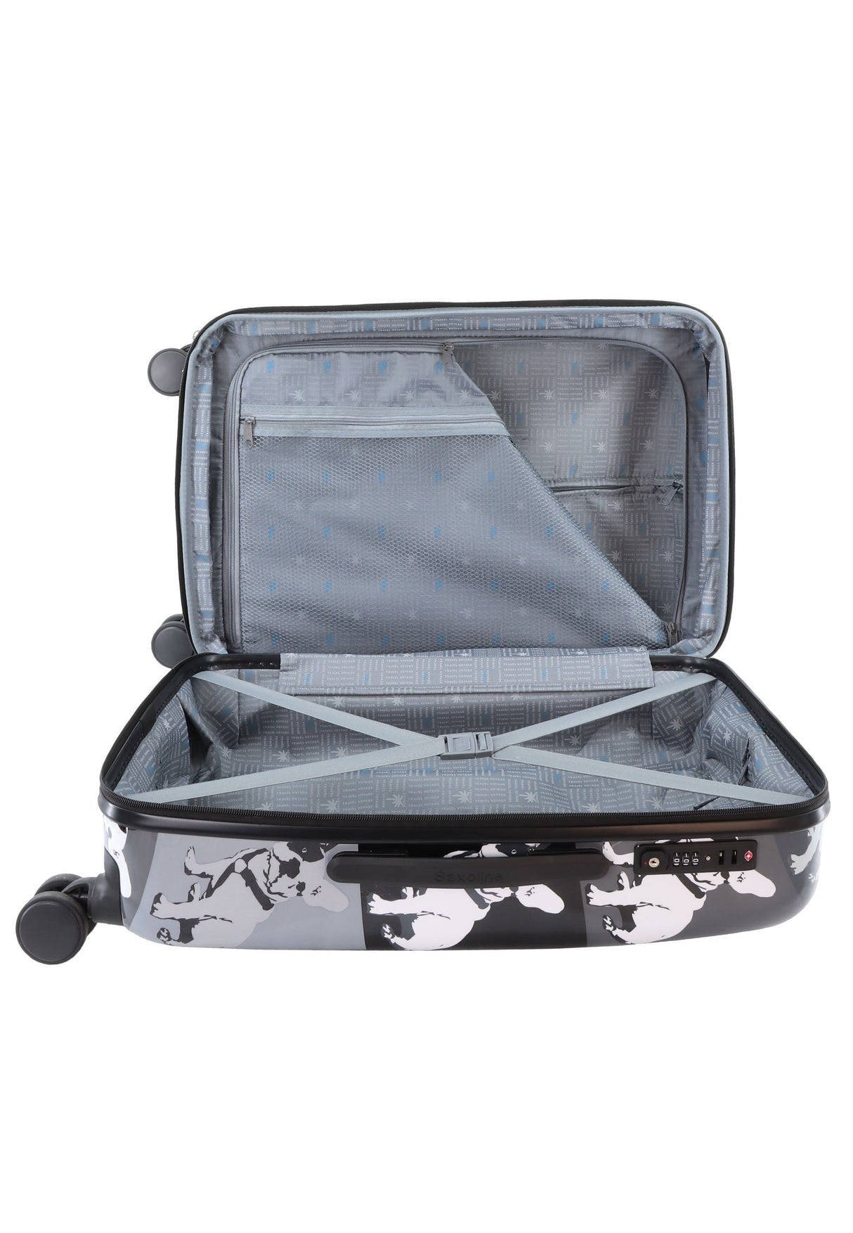 Saxoline Bulldog Monochrome Printed Hard Suitcase Medium