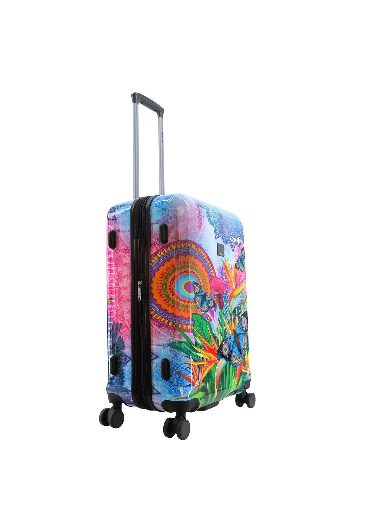 Saxoline Blue Butterfly Nature Printed Hard Suitcase Medium