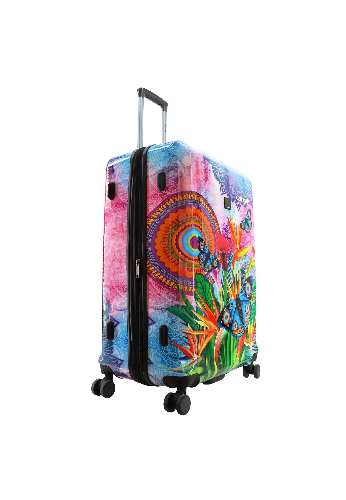 Saxoline Blue Butterfly Nature Printed Hard Suitcase Large