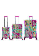Saxoline Blue Bulldog Emotion Print Hard Suitcase Set