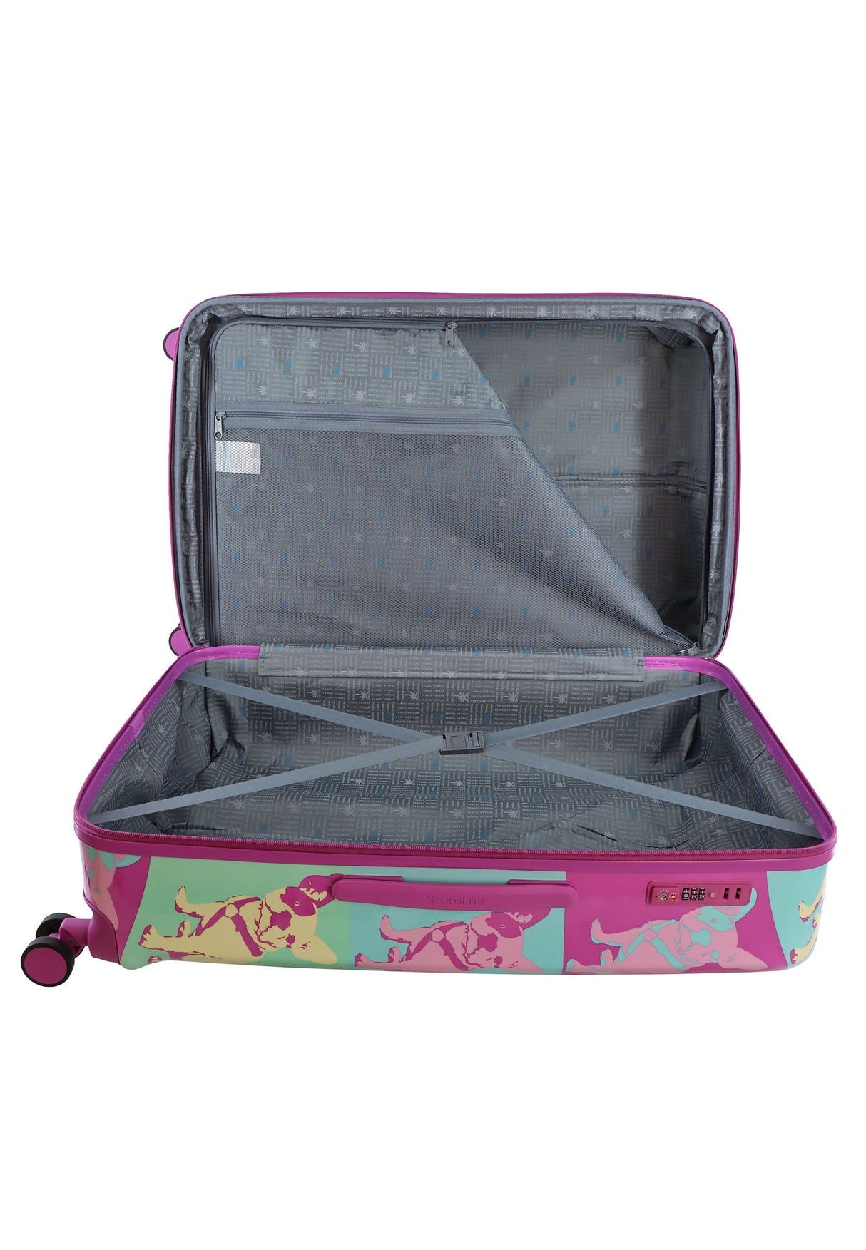 Saxoline Blue Bulldog Emotion Print Hard Suitcase Medium