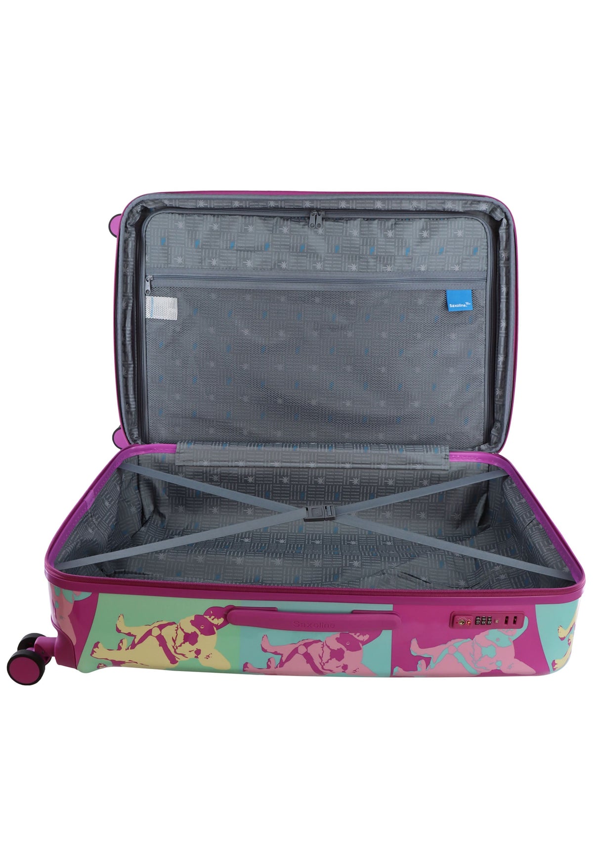 Saxoline Blue Bulldog Emotion Print Hard Suitcase Large