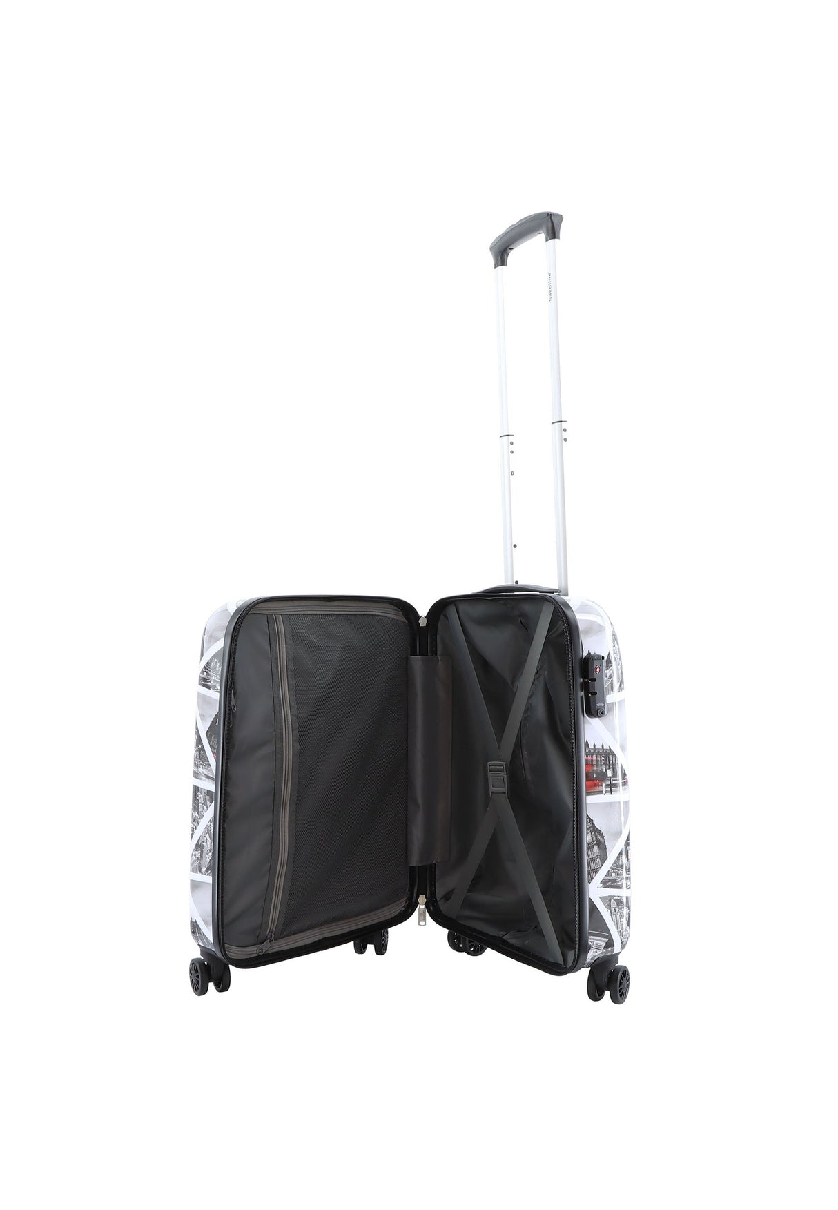 Saxoline Cities Print Hard Suitcase Small