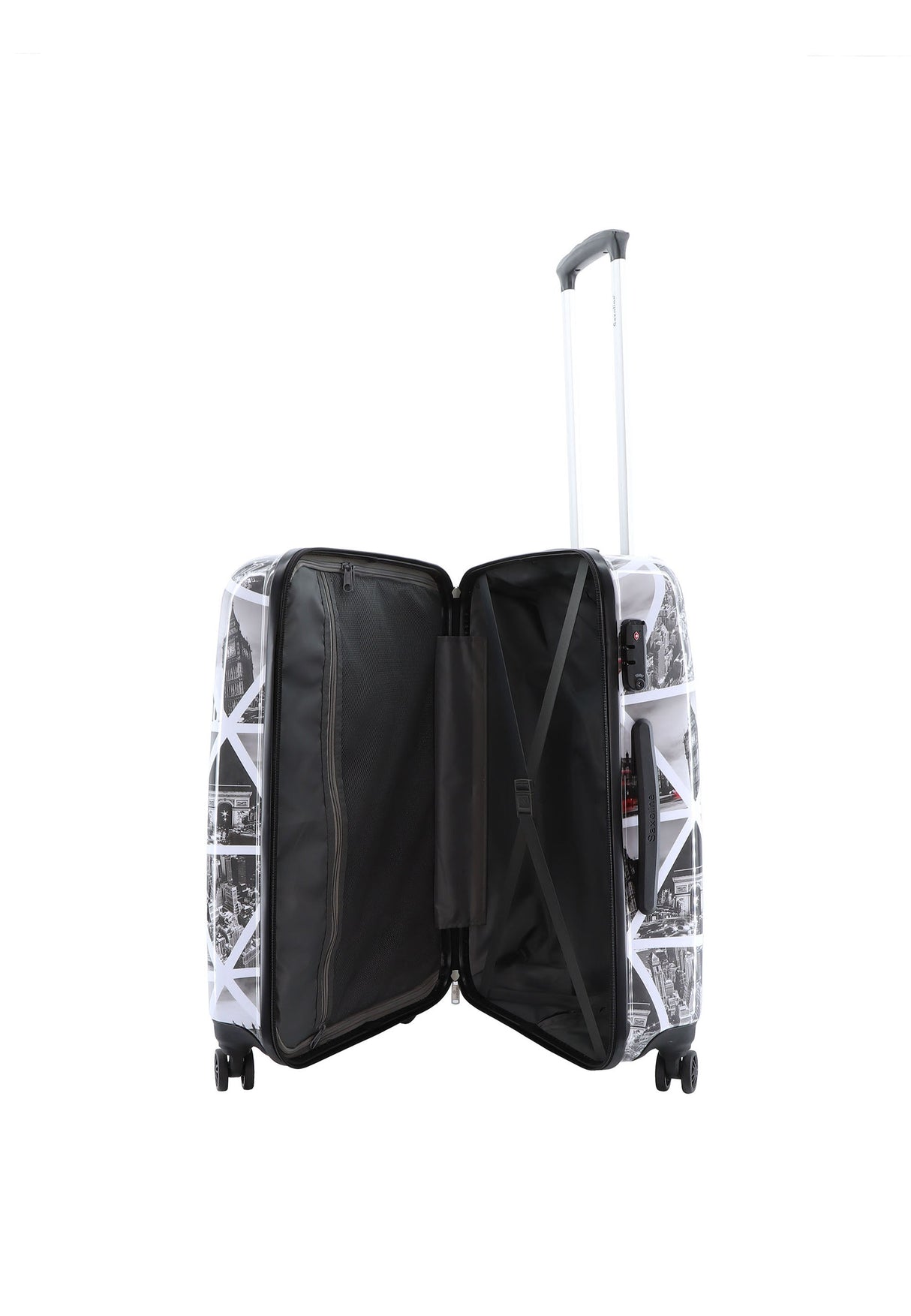 Saxoline Cities Print Hard Suitcase Medium