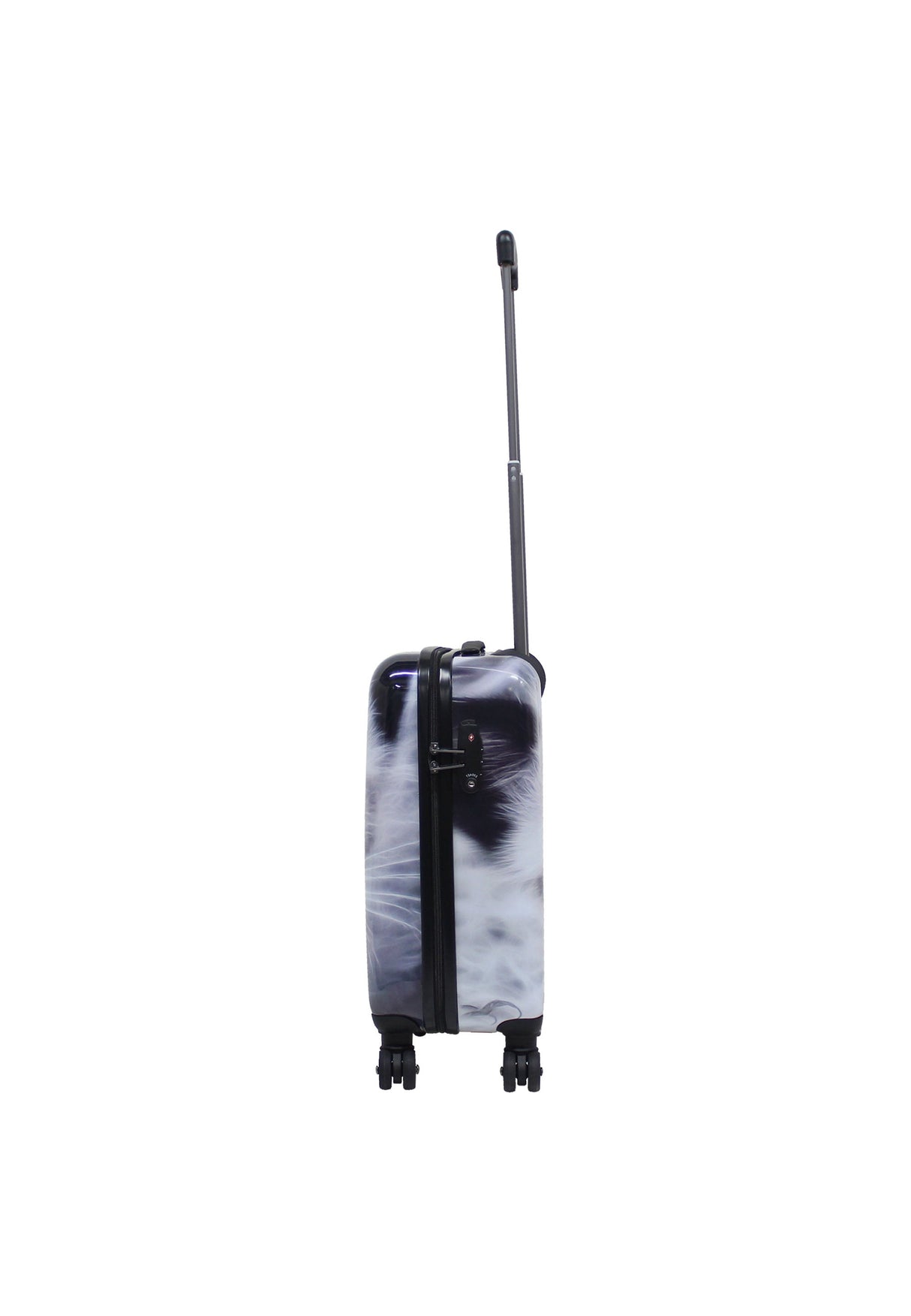 Saxoline White Cat Print Hard Suitcase Small