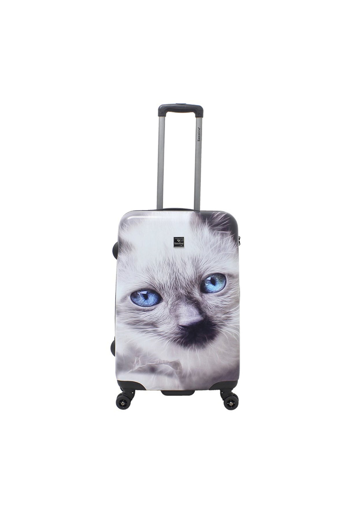 Saxoline White Cat Print Hard Suitcase Set
